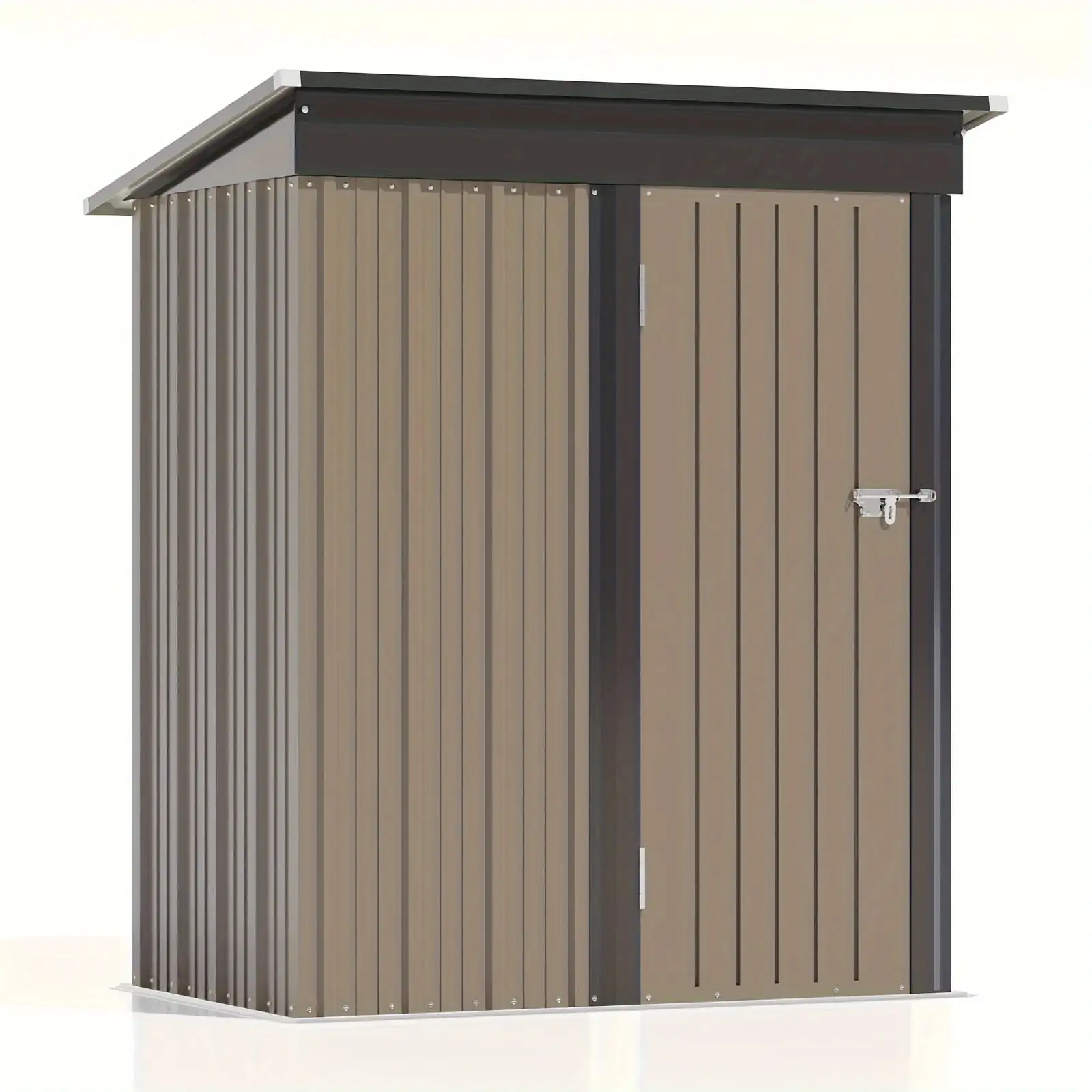 5x3 FT Outdoor Storage Shed. Tool Shed With Sloping Roof And Lockable Door. Metal Shed For Backyard Garden Patio Lawn