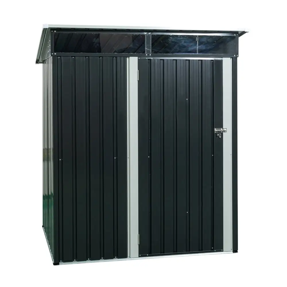 5x3Ft Outdoor Storage Shed with Hinged Door Padlock. Metal Waterproof Shack Storage House