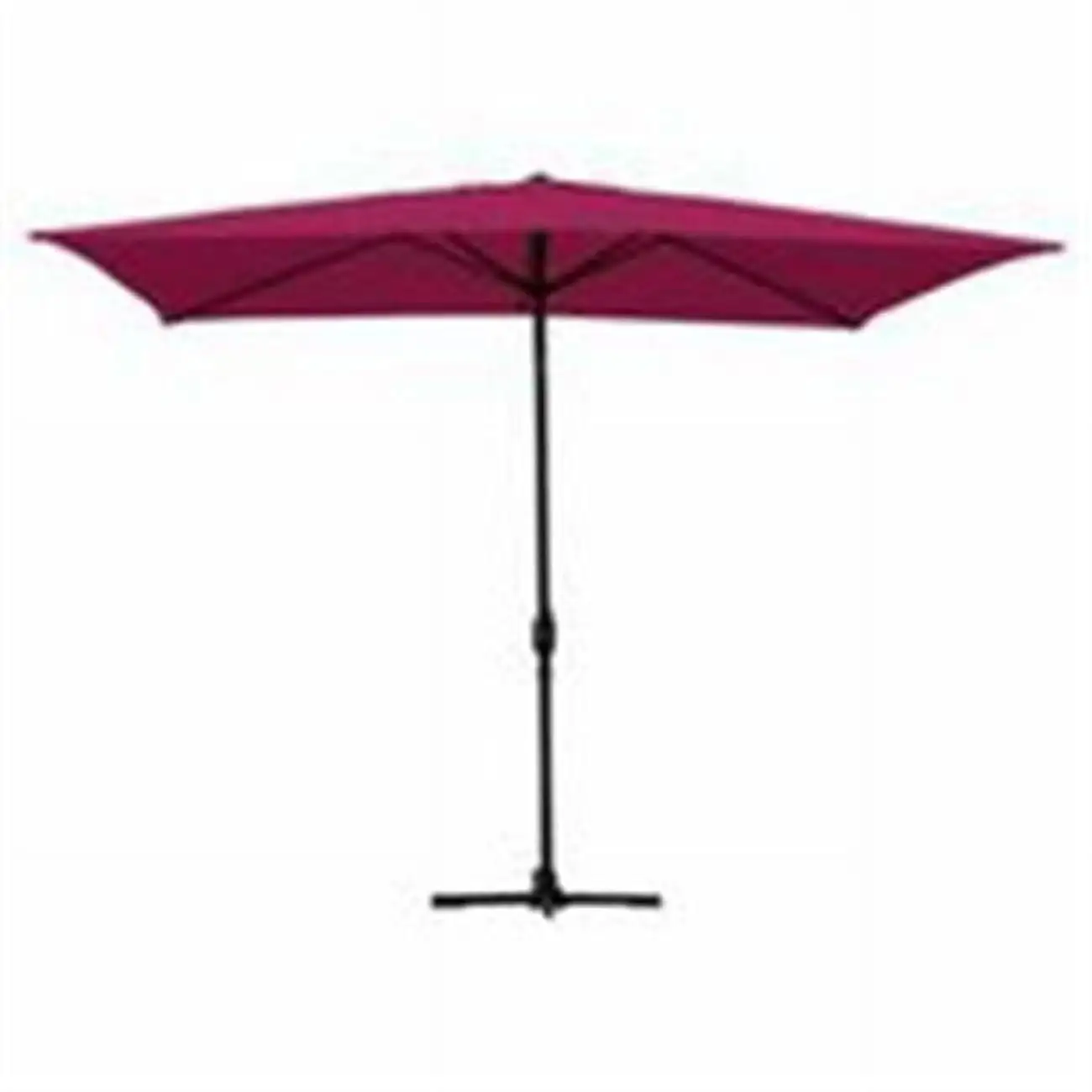 6.5 x 10 Ft. Aluminum Patio Market Umbrella Tilt with Crank - Burgundy Fabric & Black Pole