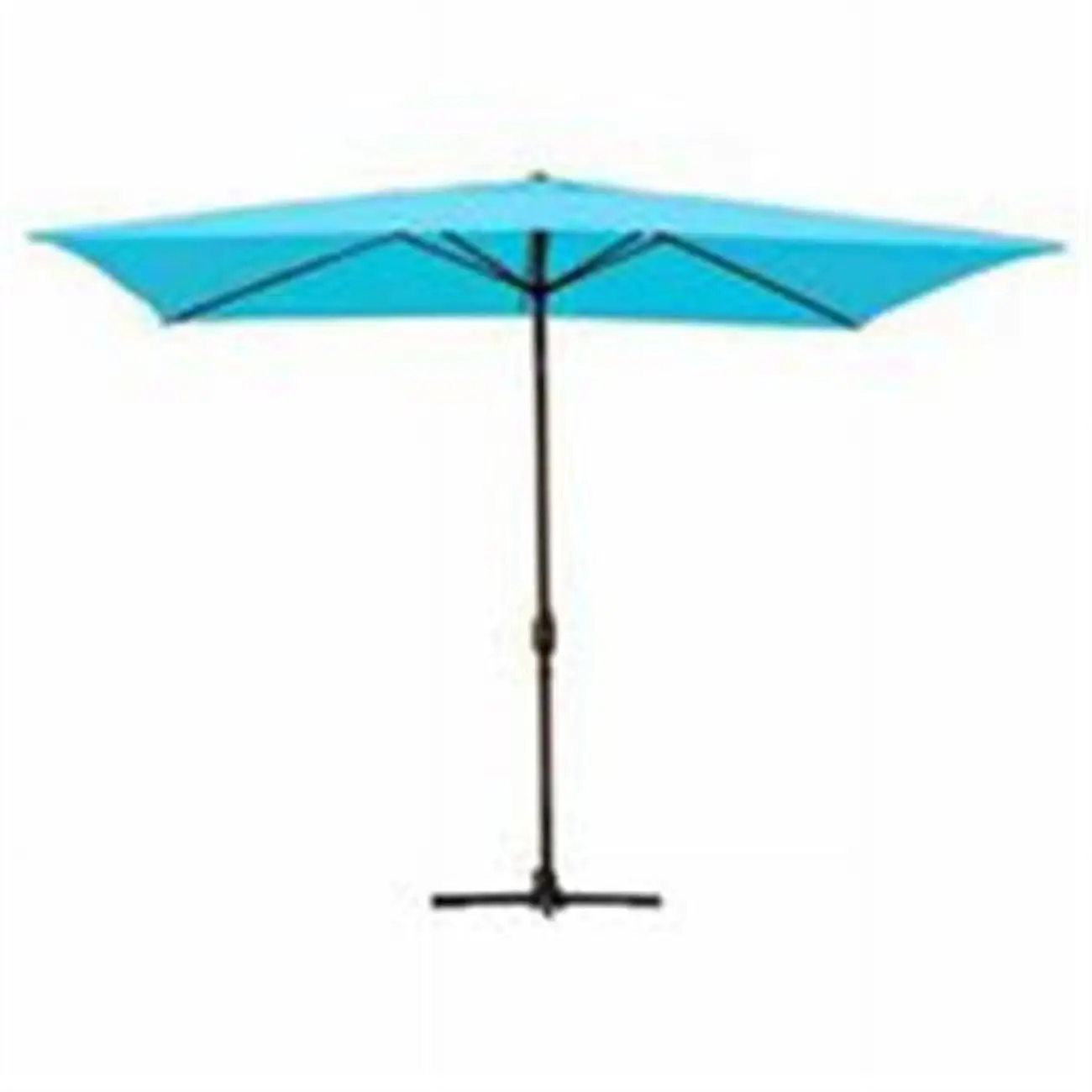 6.5 x 10 Ft. Aluminum Patio Market Umbrella Tilt with Crank - Turquoise Fabric & Bronze Pole