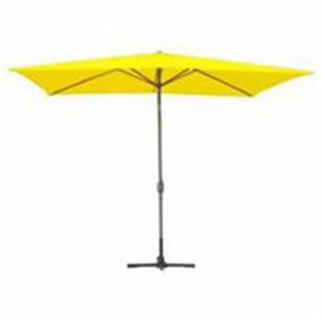 6.5 x 10 Ft. Aluminum Patio Market Umbrella Tilt with Crank - Yellow Fabric & Black Pole