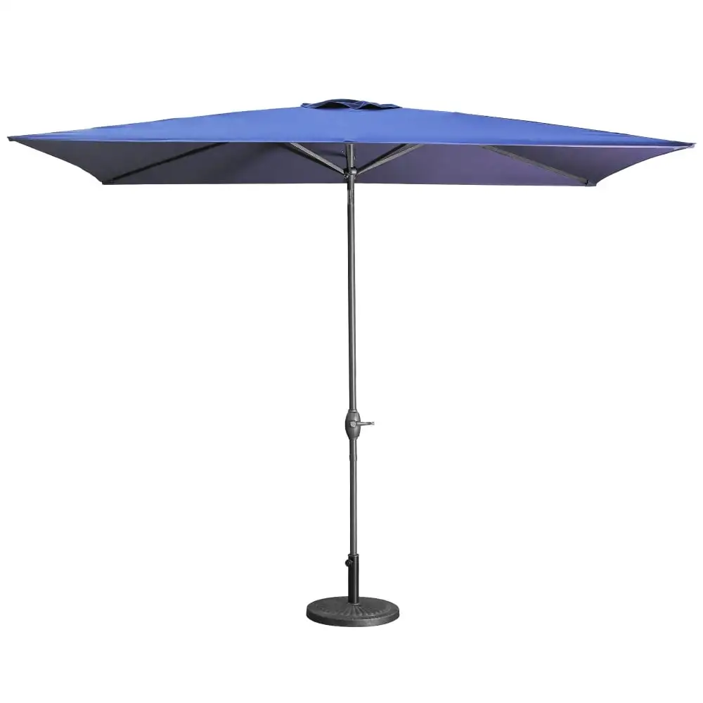 6.5FT x 10FT Large Outdoor Umbrella. High UV-resistant Polyester Canopy. Portable Rectangular Umbrella for Patio Backyard Garden Party Beach. Base Not Included. Navy Blue