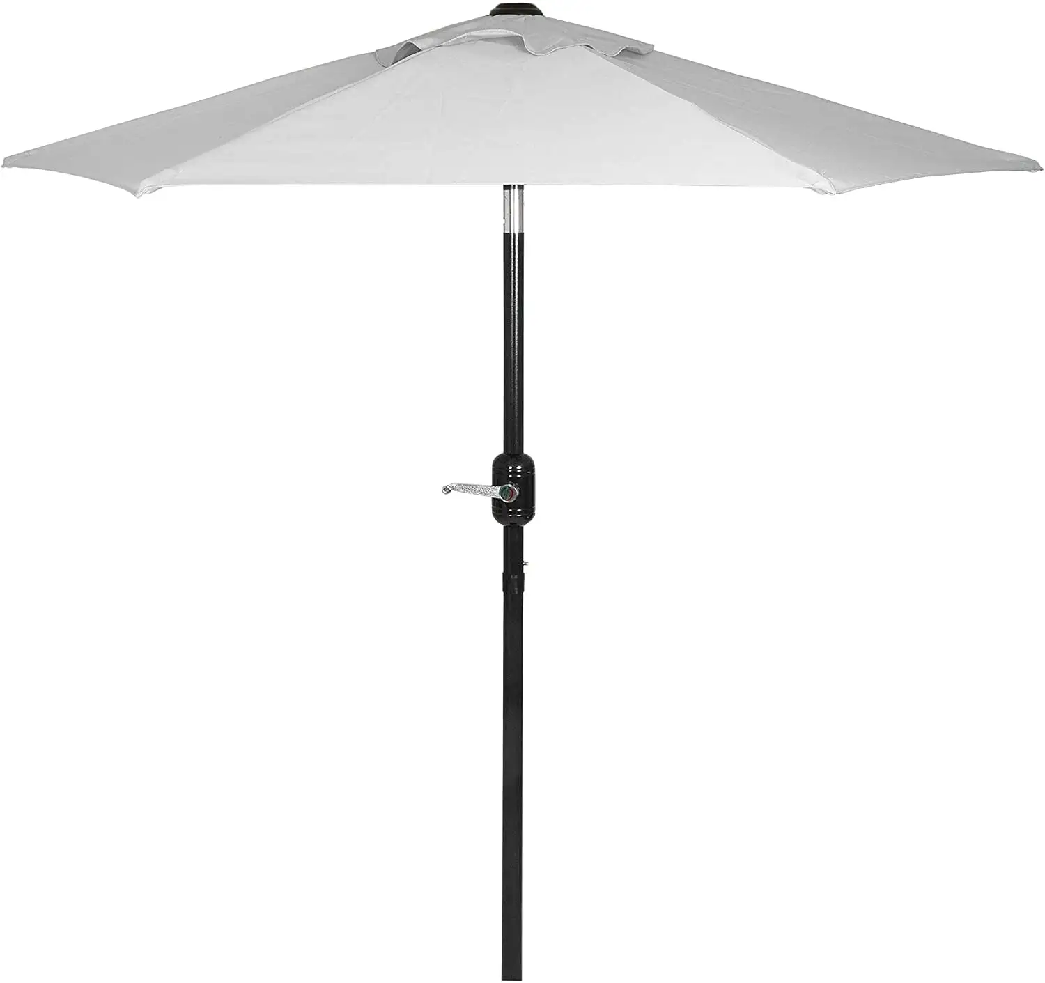 6 Ft Outdoor Patio Umbrella with Aluminum Pole. Easy Open/Close Crank and Push Button Tilt Adjustment - Gray Market Umbrellas