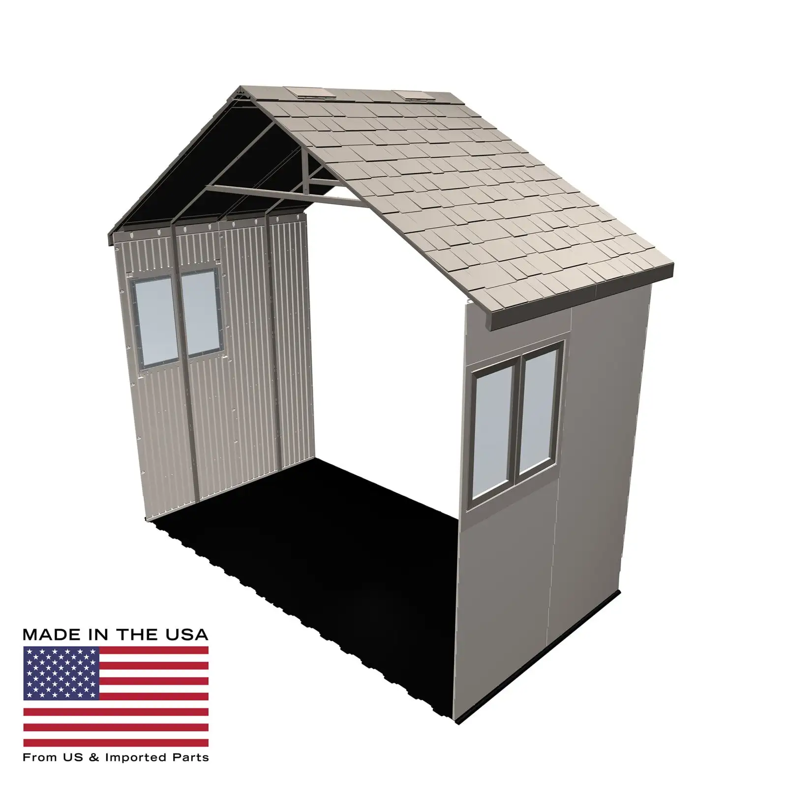 60 Inch Extension Kit for 11 Ft. Lifetime Sheds with 2 Windows. Desert Sand (6426)