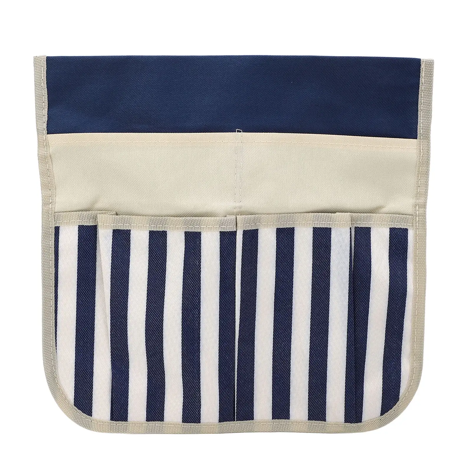 600D Oxford Cloth Blue Stripe Garden Bench Hanging Bag with High Capacity for Scissors Storage