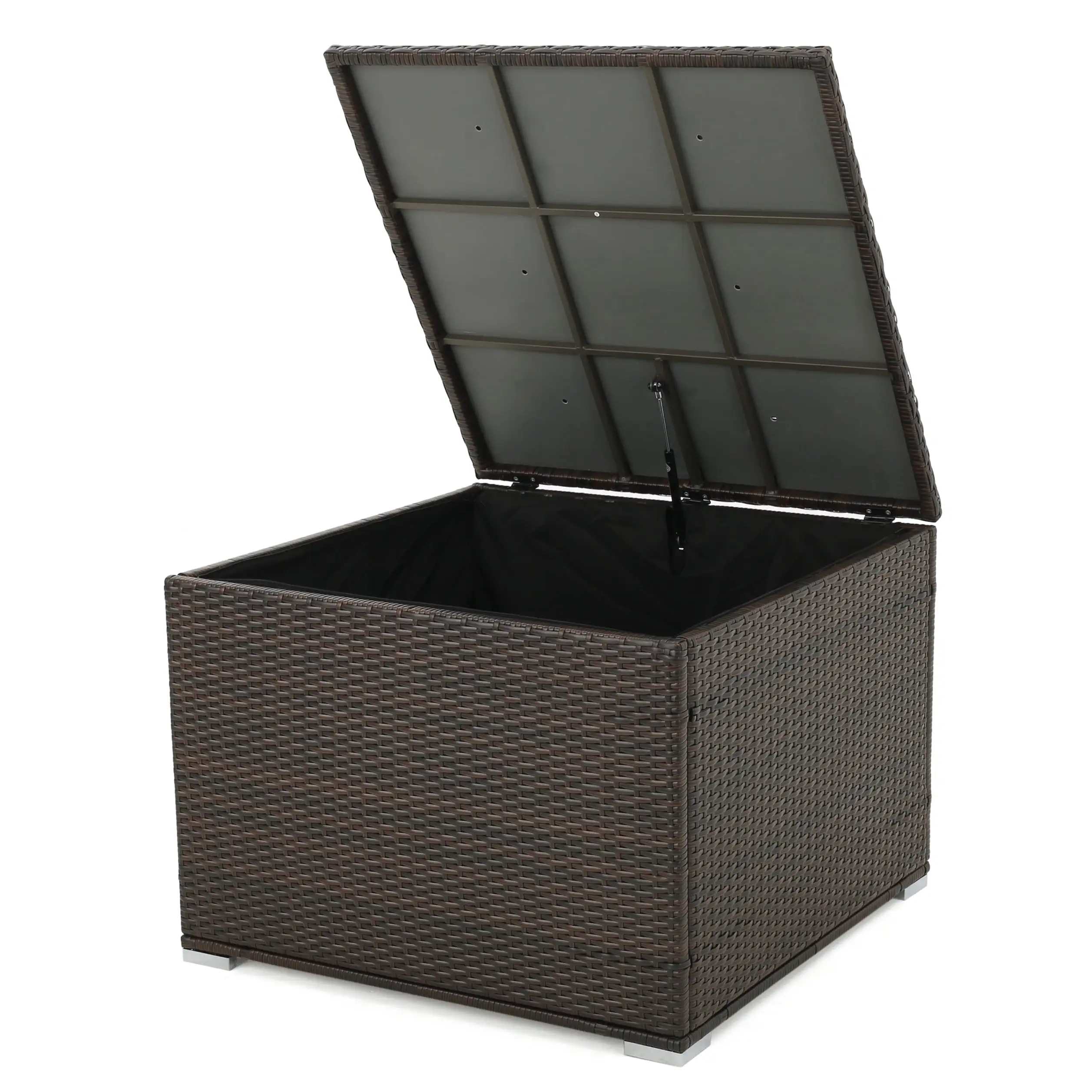 Asti Outdoor Multibrown Wicker Storage Deck Box