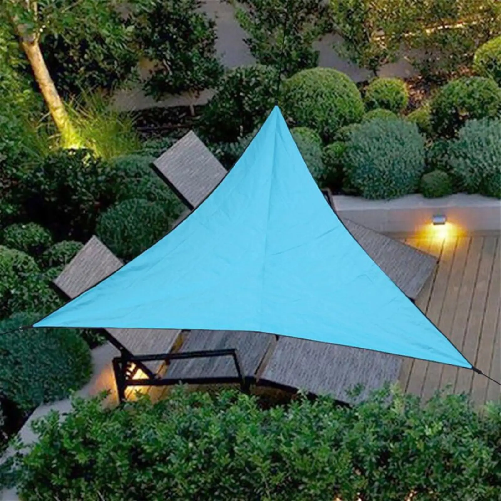 TUTUnaumb Triangle Sun Shade Sail Canopy Waterproof Canopy Sunshade for Outdoor Patio Garden Backyard Garden Shelter Canopy Patio Fabric Screen Awning Block 4x4x4m 3 Wind Ropes+Storage Bag-Sky Blue