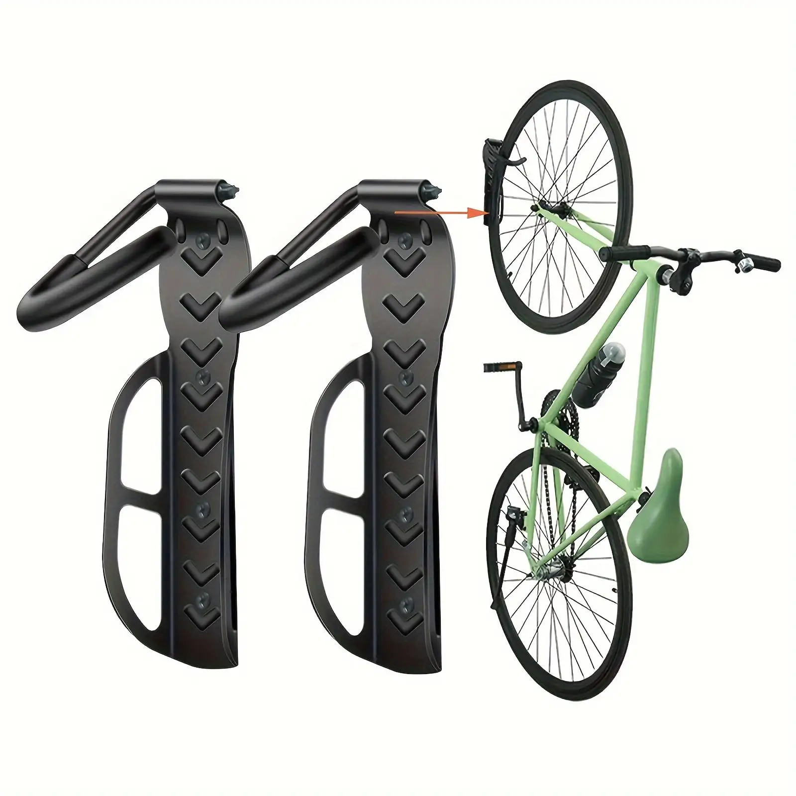 65-Lb Wall Mount Bike Rack: The Perfect Garage Storage System For Your Bikes - Easy To Hang & Detach!