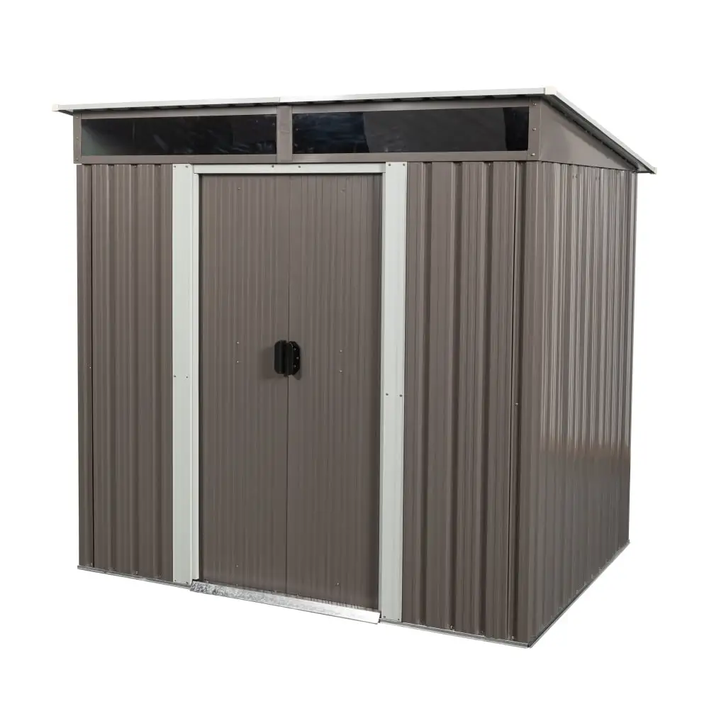 6FT x 5FT Outdoor Metal Storage Shed with Floor Frame. Waterproof Shade Canopy Storage House with Lockable Sliding Door