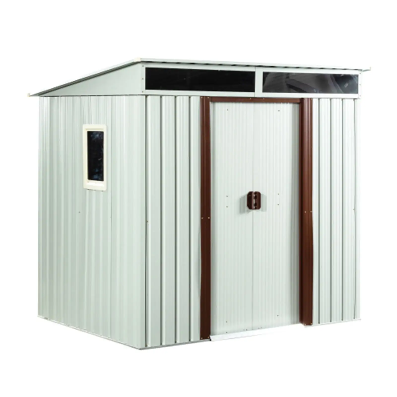 6ft x 5ft Outdoor Steel Storage Shed With window White. Ideal for Garden. Backyard. and Patio Utility and Tool Storage