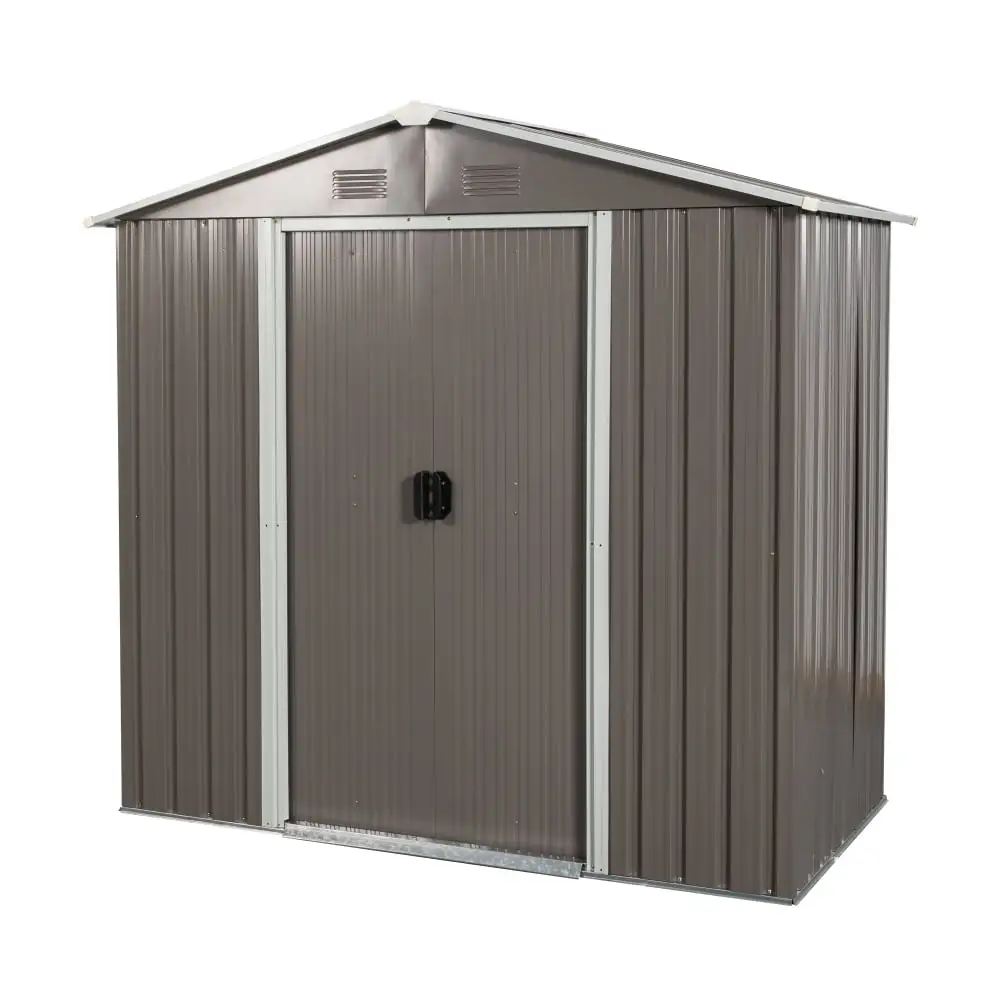 6x4 Ft Outdoor Storage Shed with Floor Frame. Waterproof UV Protection Storage House Garden Metal Shed with Lockable Door