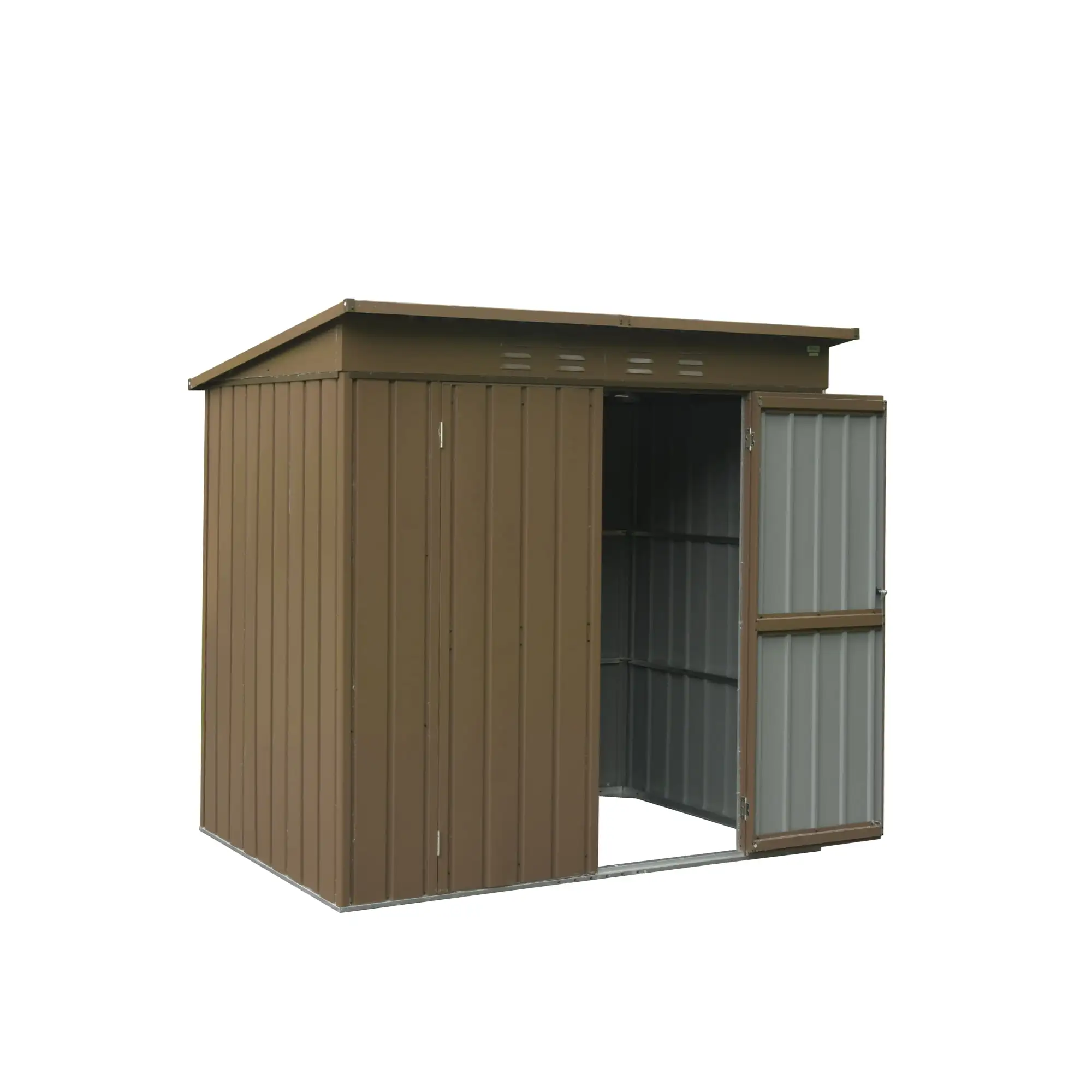 6x4ft Outdoor Metal Storage Shed. Waterproof Tool Shed Storage House with Lockable Double Door