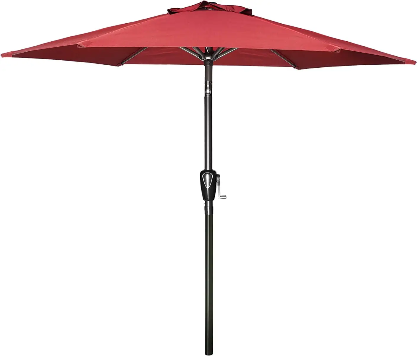 7.5 Ft Patio Outdoor Table Market Yard Umbrella with Push Button Tilt And Crank. Sun Shade Umbrella With 6 Sturdy Ribs for Garden. Deck. Backyard. Pool. Red