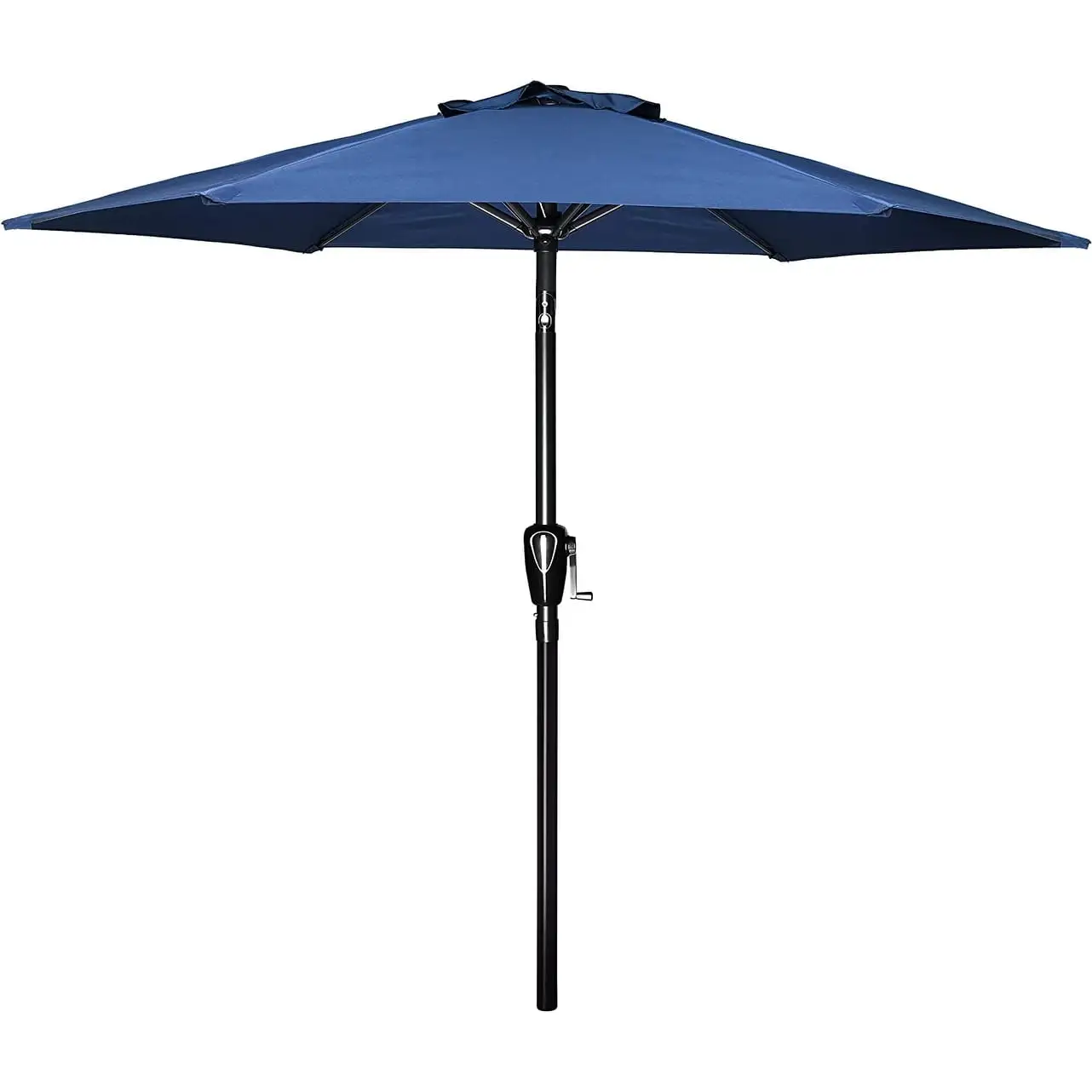 7.5 ft Patio Outdoor Table Market Yard Umbrella with Push Button Tilt/Crank. 6 Sturdy Ribs for Garden. Deck. Backyard. Pool Blue