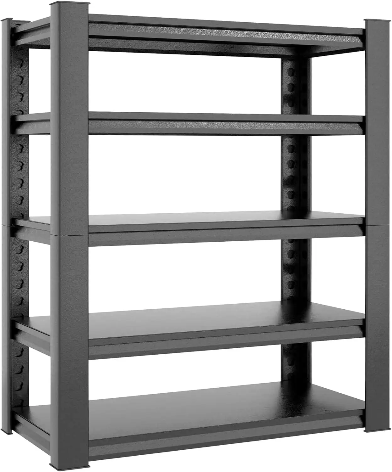 72 H Garage Shelving 2500LBS Heavy Duty Storage Shelves Adjustable 5 Tier Metal Shelves for Storage Garage Industrial Shelving Utility Racks.16 D*36 W*72 H.Black