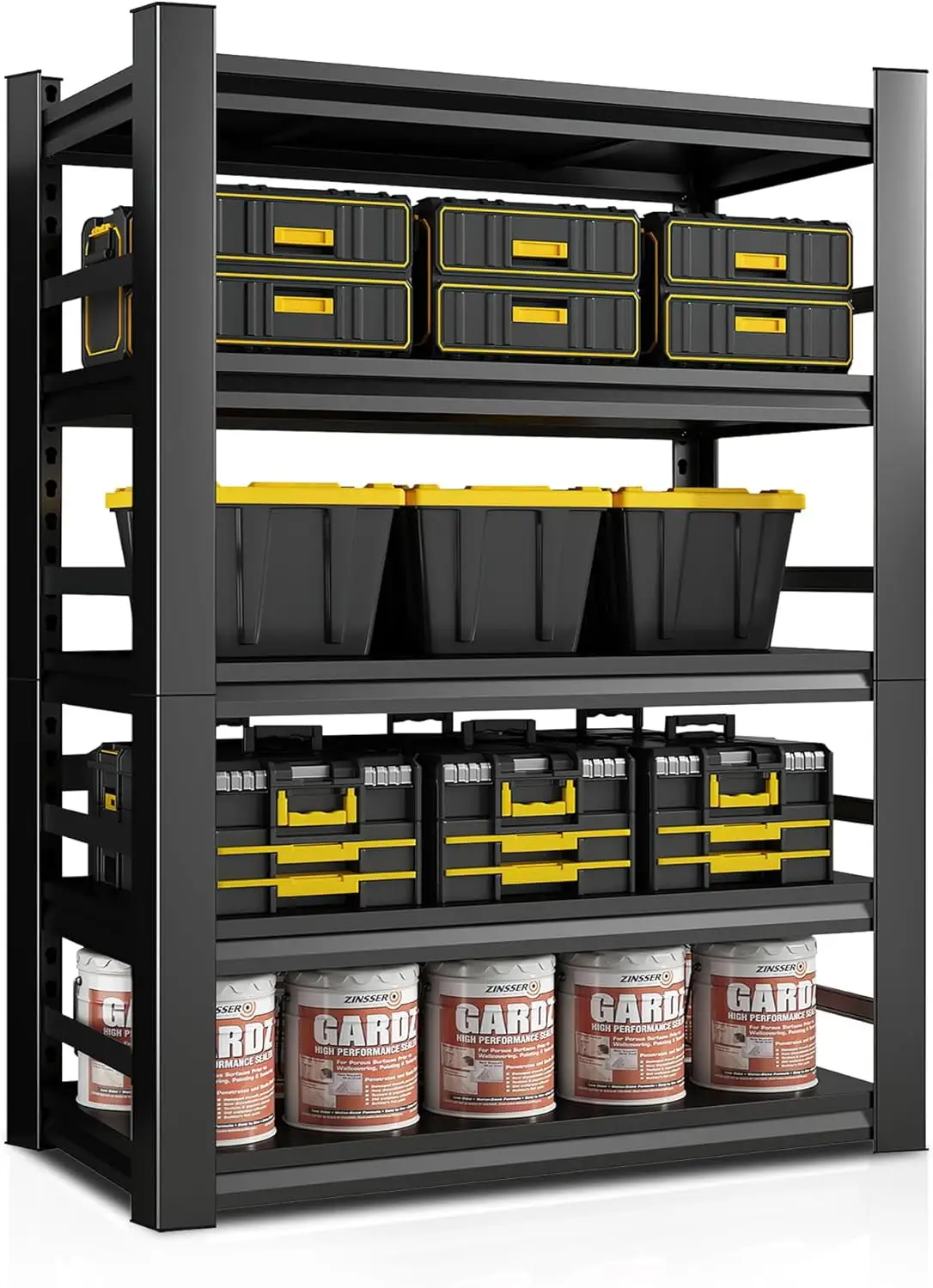 72H*48W*24D Heavy-Duty Garage Shelving Unit-Adjustable 5-Tier Metal Storage Rack|3000 lbs Capacity Shelf|Easy Assembly Shelves & Rust-Resistant|Perfect for Garage.Basement.Workshop Organization