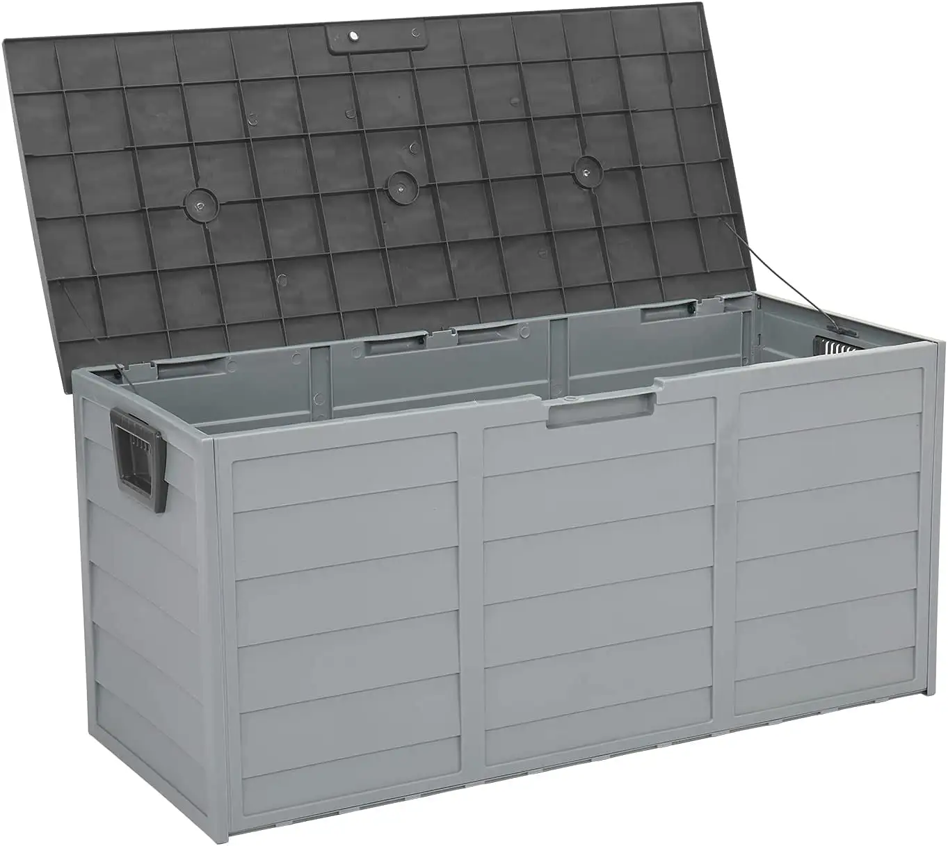 75Gallon 260L Outdoor Garden Plastic Storage Deck Box Chest Tools Cushions Toys Lockable Seat