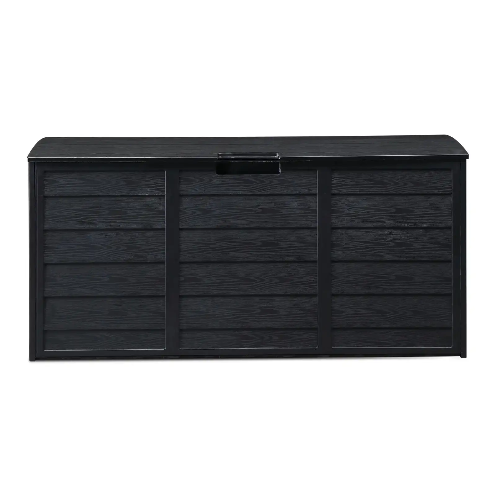 75gal 280L Outdoor Garden Plastic Storage Deck Box Chest Tools Cushions Toys Lockable Seat BLACK