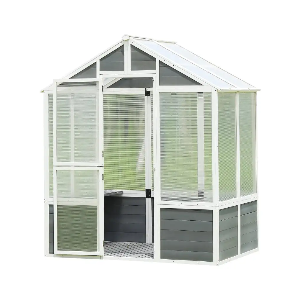 76''x48''x86'' Polycarbonate Greenhouse with Front Entry Door. Outdoor Walk-in Plant Gardening Greenhouse Garden Shed