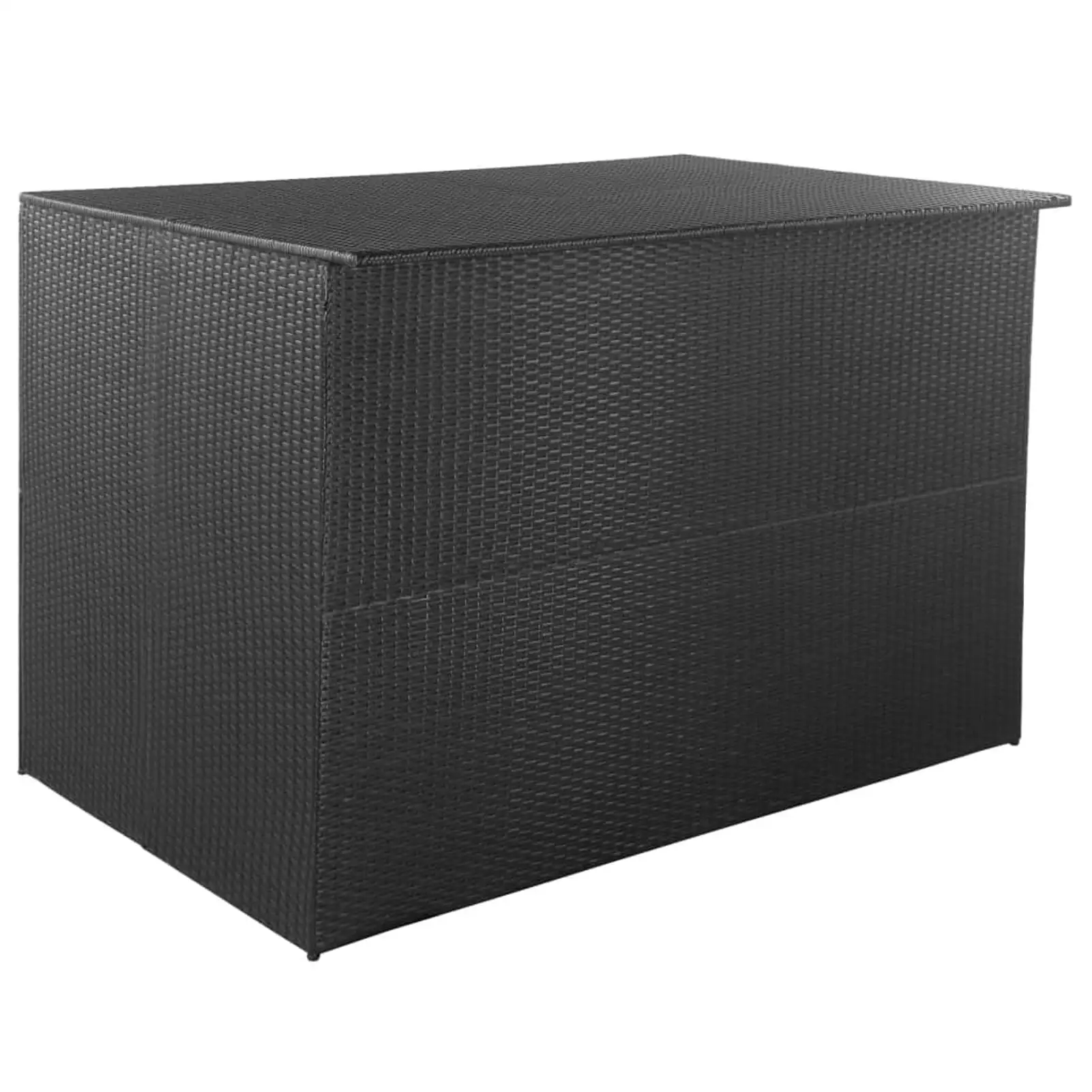 Carevas Patio Storage Box Black 59x39.4x39.4 Poly Rattan