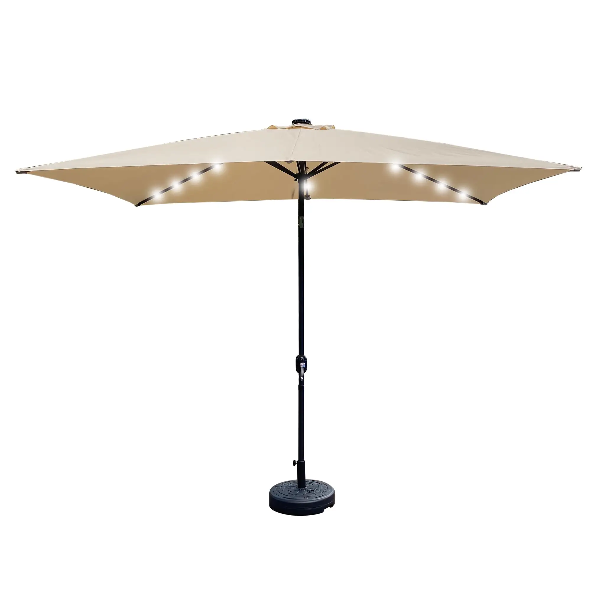 GZXS Outdoor Patio Umbrella 10 Ft x 6.5 Ft Rectangular with Crank Weather Resistant UV Protection