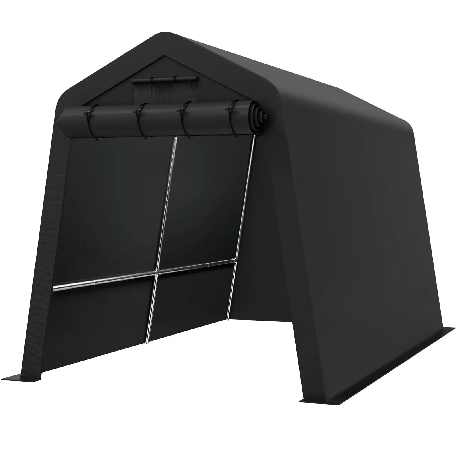 7x12ft Portable Shed Outdoor Storage Shelter.10 Year UV Resistant Carport.Heavy Duty Outdoor Storage Shed with Roll-up Zipper Door and Ventilated Windows for Motorcycles.Bikes. and Garden Tools