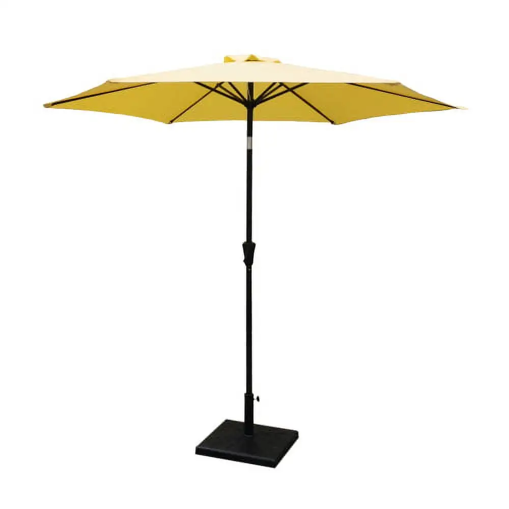 8.8 FT Patio Umbrella with Push Button Tilt and Crank Lift.Outdoor Aluminum Patio Umbrella Market Umbrella with 42 pounds Square Resin Base.for Garden. Lawn. Deck. Backyard & Pool