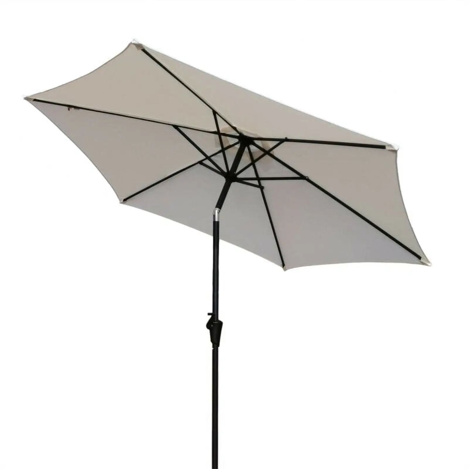 8.8 Ft Outdoor Patio Umbrella with 42 LBS Square Resin Umbrella Base. Outdoor Sunshade Canopy Market Umbrella with Push Button Tilt and Crank Lift for Lawn. Backyard. Garden. Pool. Cream