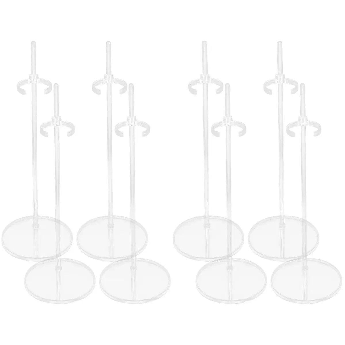 8 Pcs 30cm Doll Transparent Stand Plastic Standing Display Waist 4pcs Storage Shelfs Rack Shelves Displaying Support Card Puppet