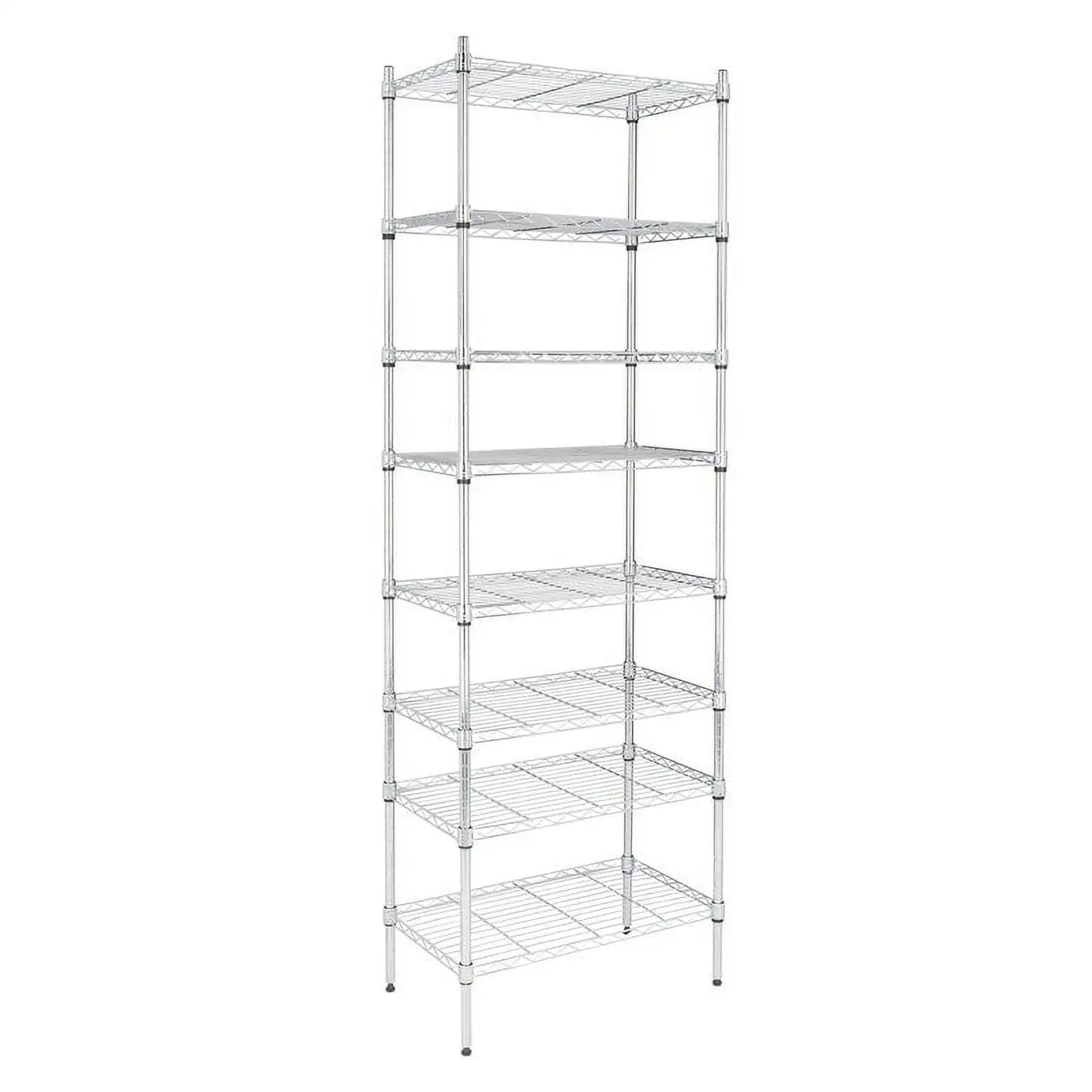 8-Tier Heavy Duty Steel Wire Shelving Silver - N/A