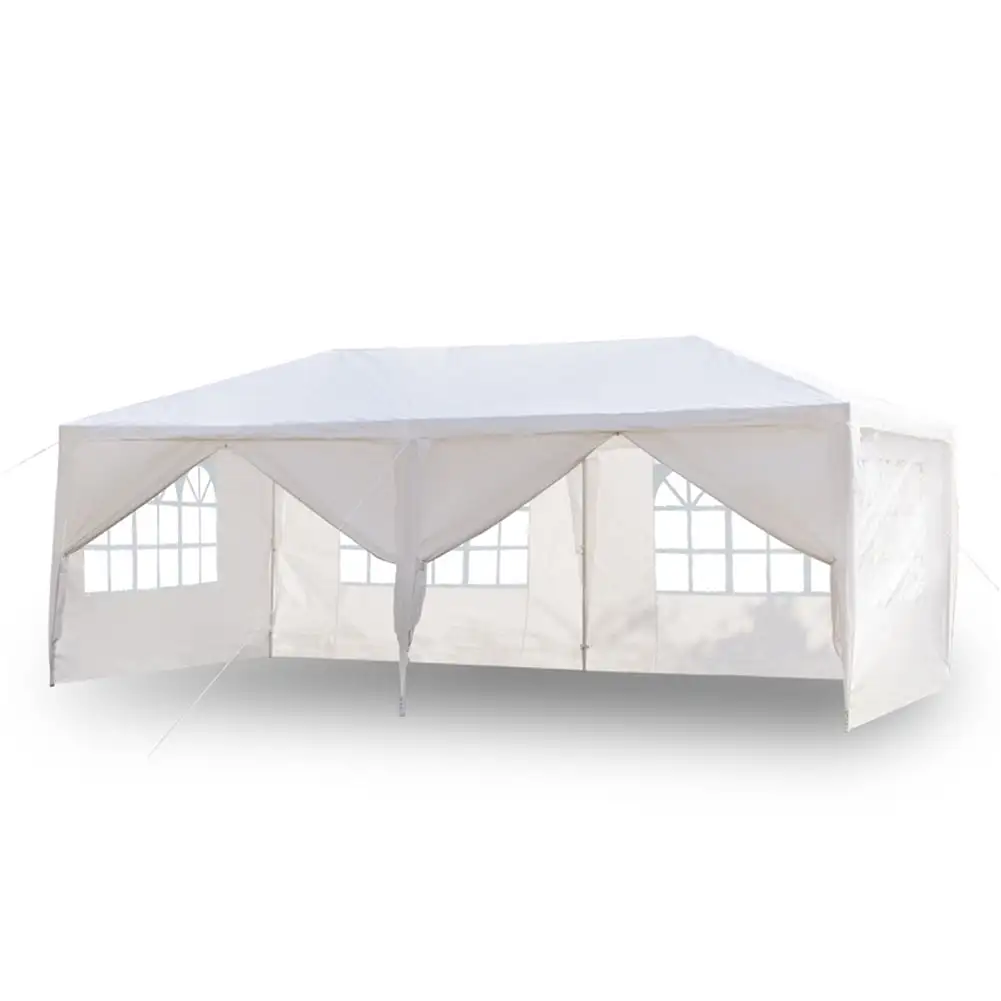 RONSHIN 3x6m 6-sided 2 Doors Spiral Tube Pergola White Pe Cloth Strong Waterproof Tent For Household Wedding Party