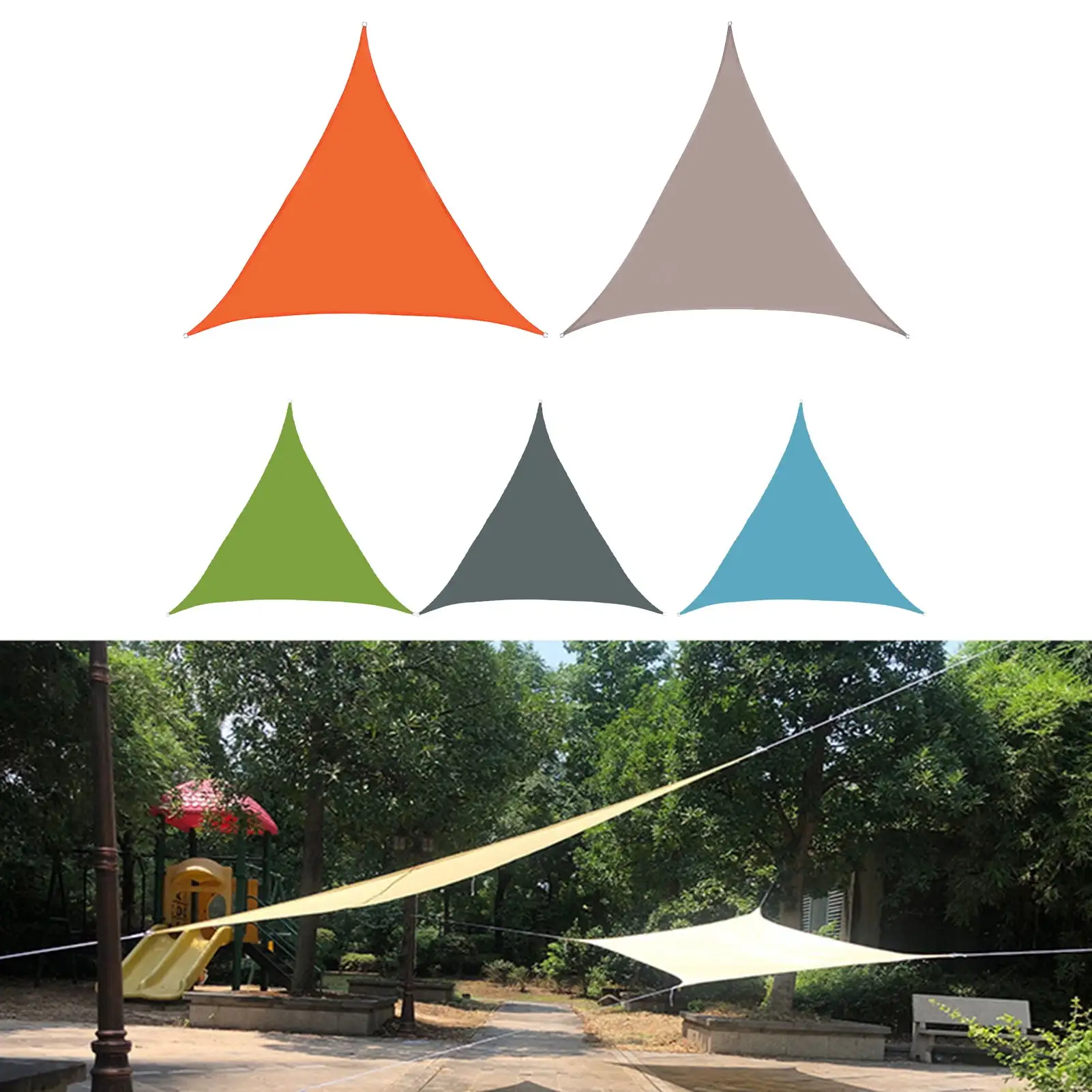 Happy Date Triangular Shade Sail. Triangle Sand Waterproof Sail Canopy Cover for Outdoor Garden Patio.Pool