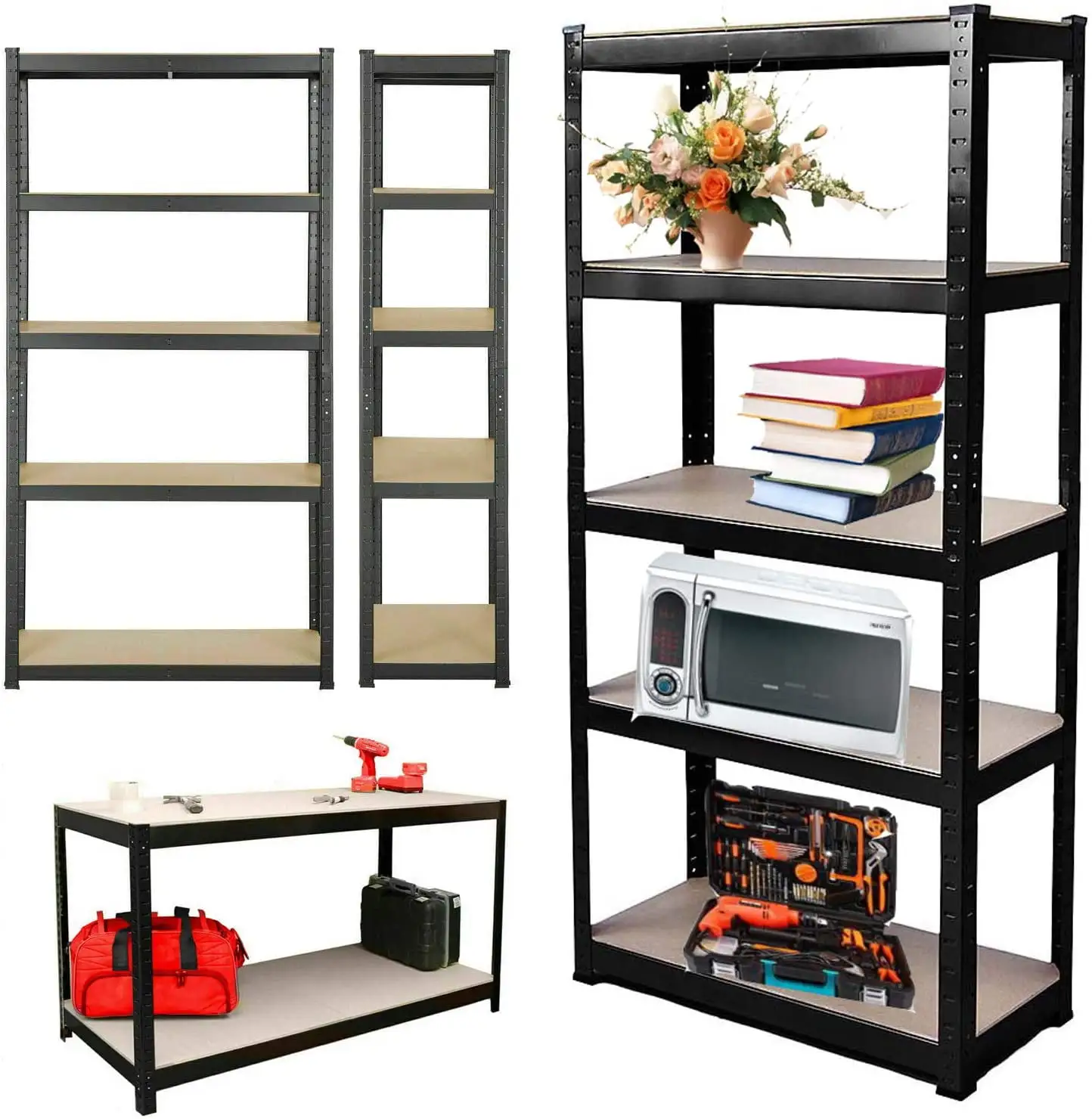 Dayplus Racking 5 Tier Boltless Garage Shelving Storage Rack Heavy Duty Workshop Shelf