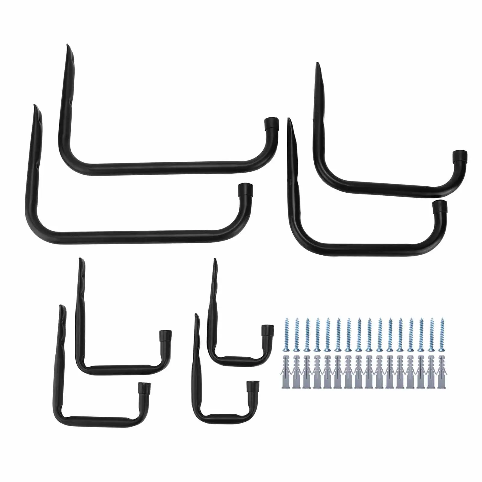 8pcs Heavy Duty Garage Hooks Wall Mount Low Carbon Steel Storage Hanger for Ladders Bike Tools