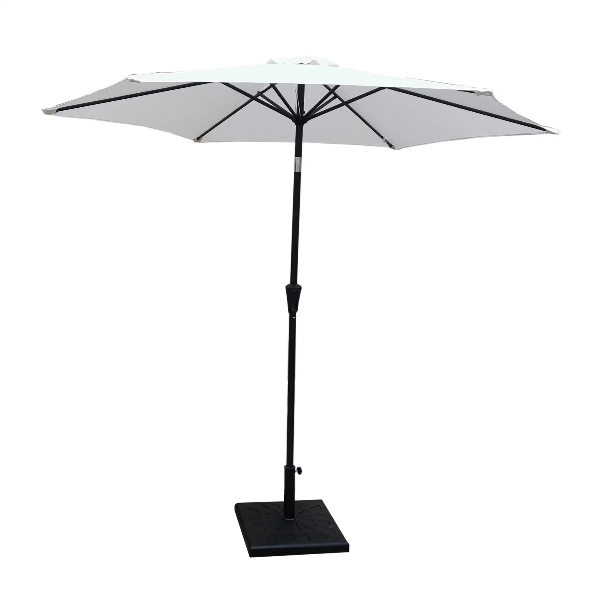 9 FT Outdoor Patio Umbrella. Round Market Umbrella with Push Button Tilt and Crank Lift. Patio Umbrella with 42 Pounds Resin Umbrella Base. Push Button Tilt and Crank Lift. Yellow