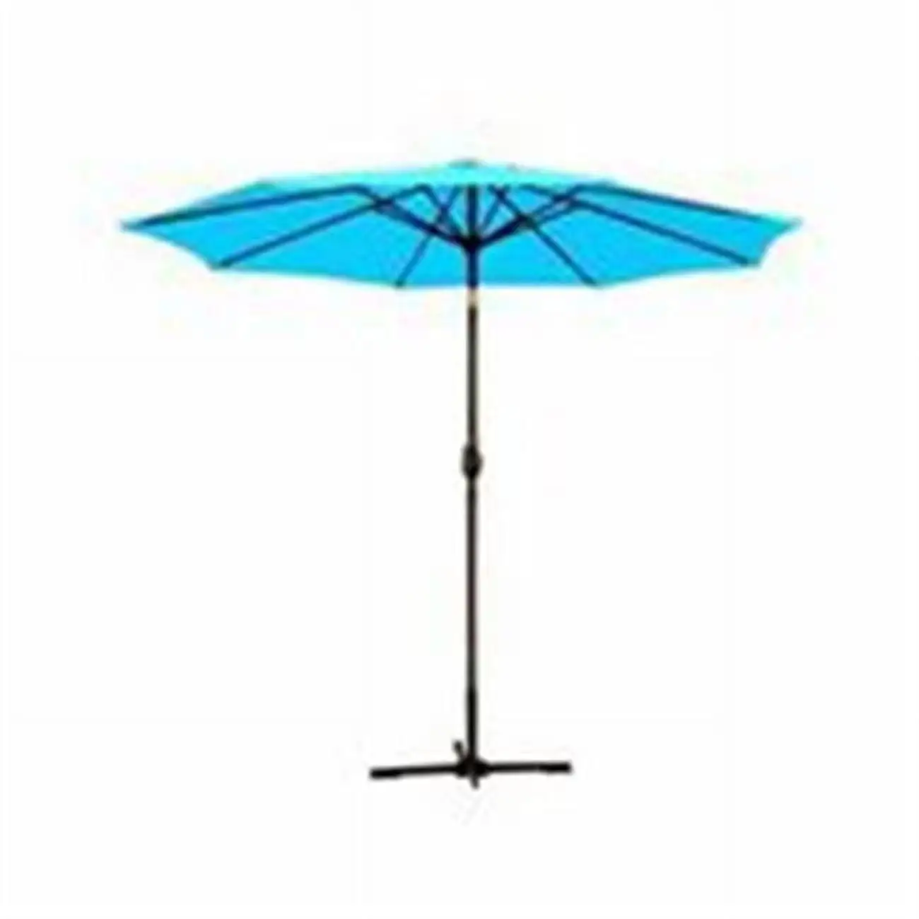 9 Ft. Aluminum Patio Market Umbrella Tilt with Crank - Turquoise Fabric & Bronze Pole