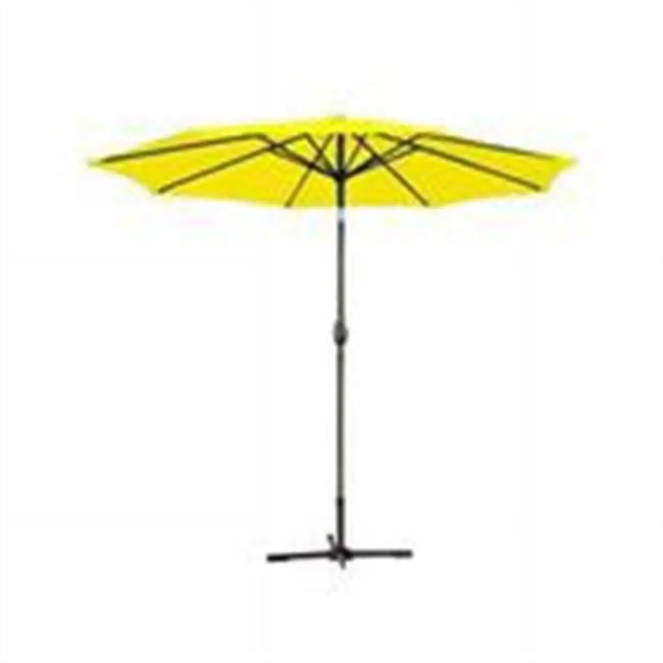 9 Ft. Aluminum Patio Market Umbrella Tilt with Crank - Yellow Fabric & Grey Pole