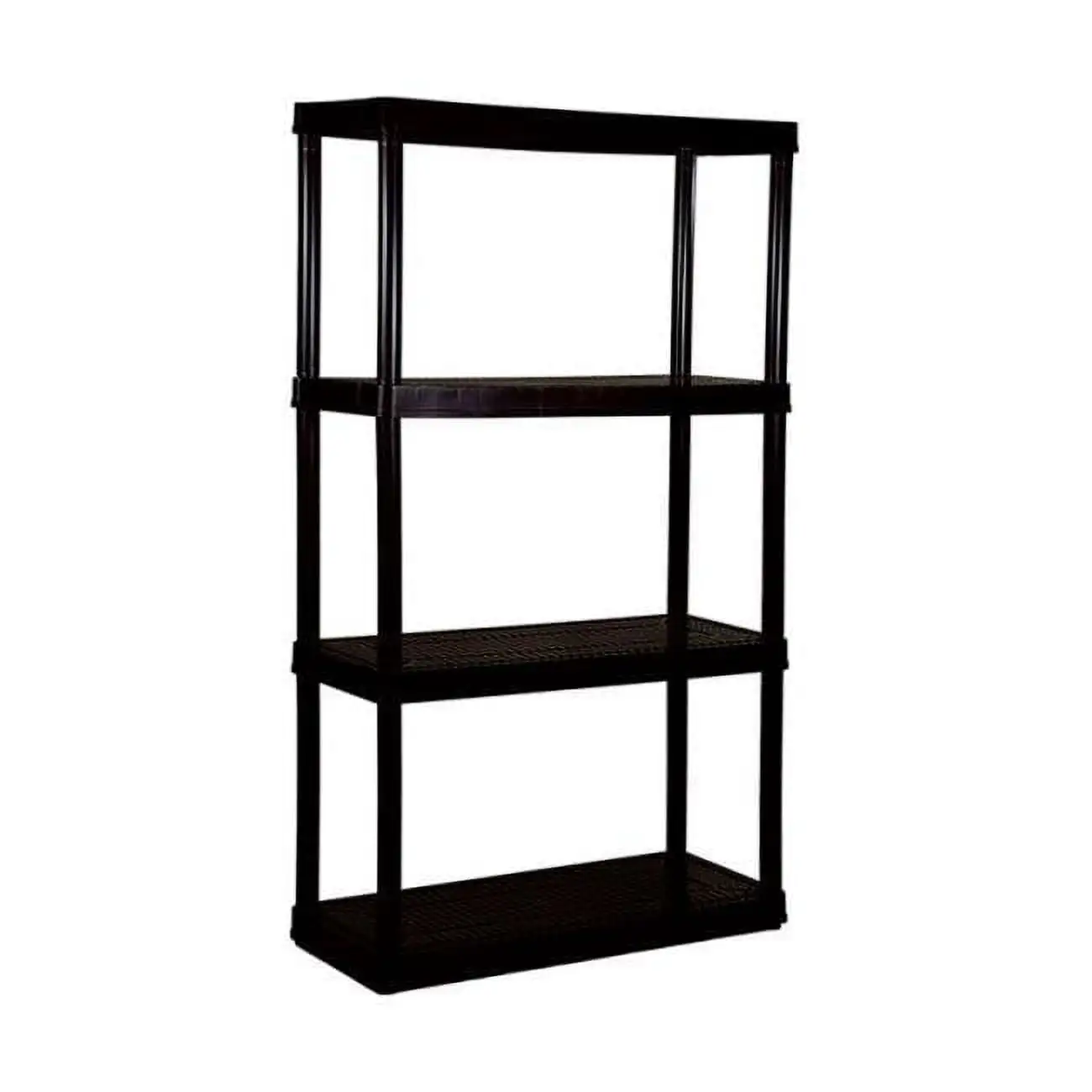 91021 Solid Plastic Shelving with 4 Plastic Medium Duty Black