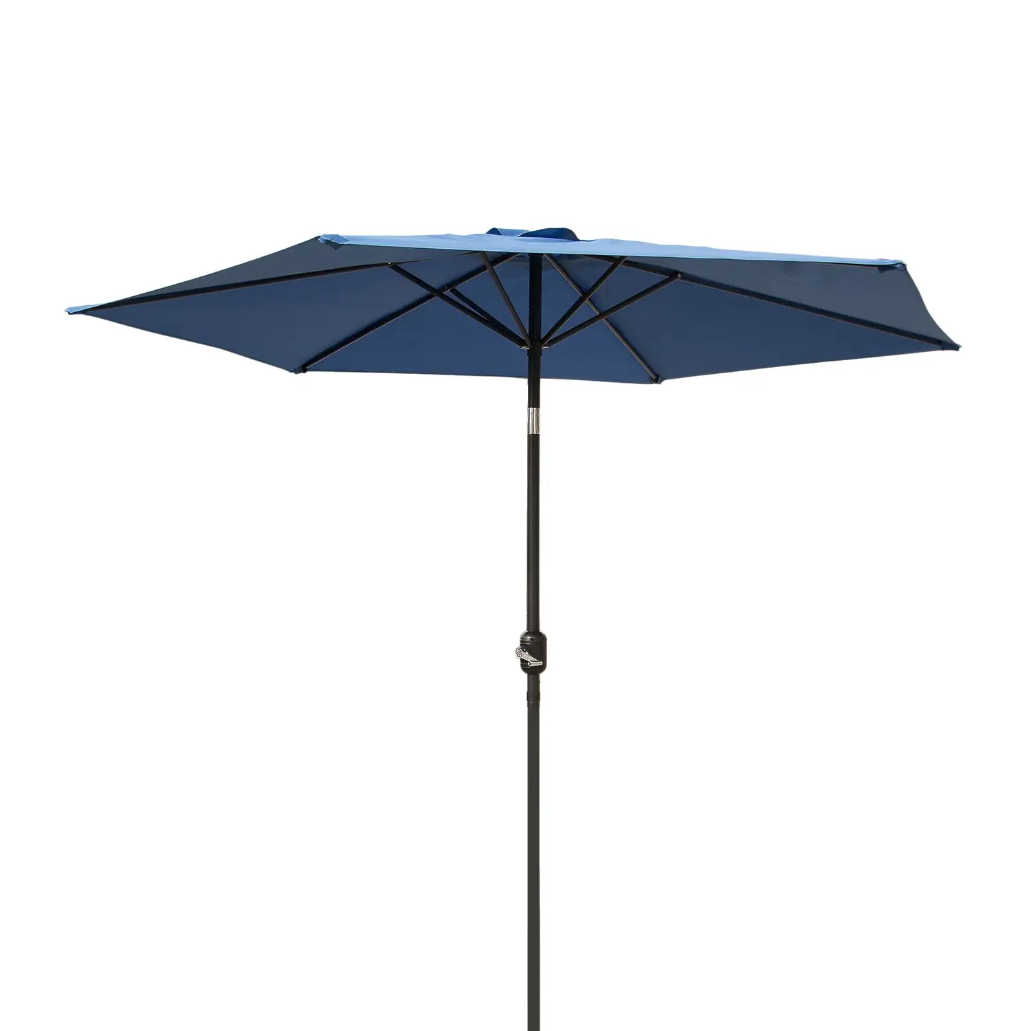 9FT 6 Ribs Patio Umbrella Sun Shade Outdoor Beach Garden Market w/ Crank Tilt. Blue