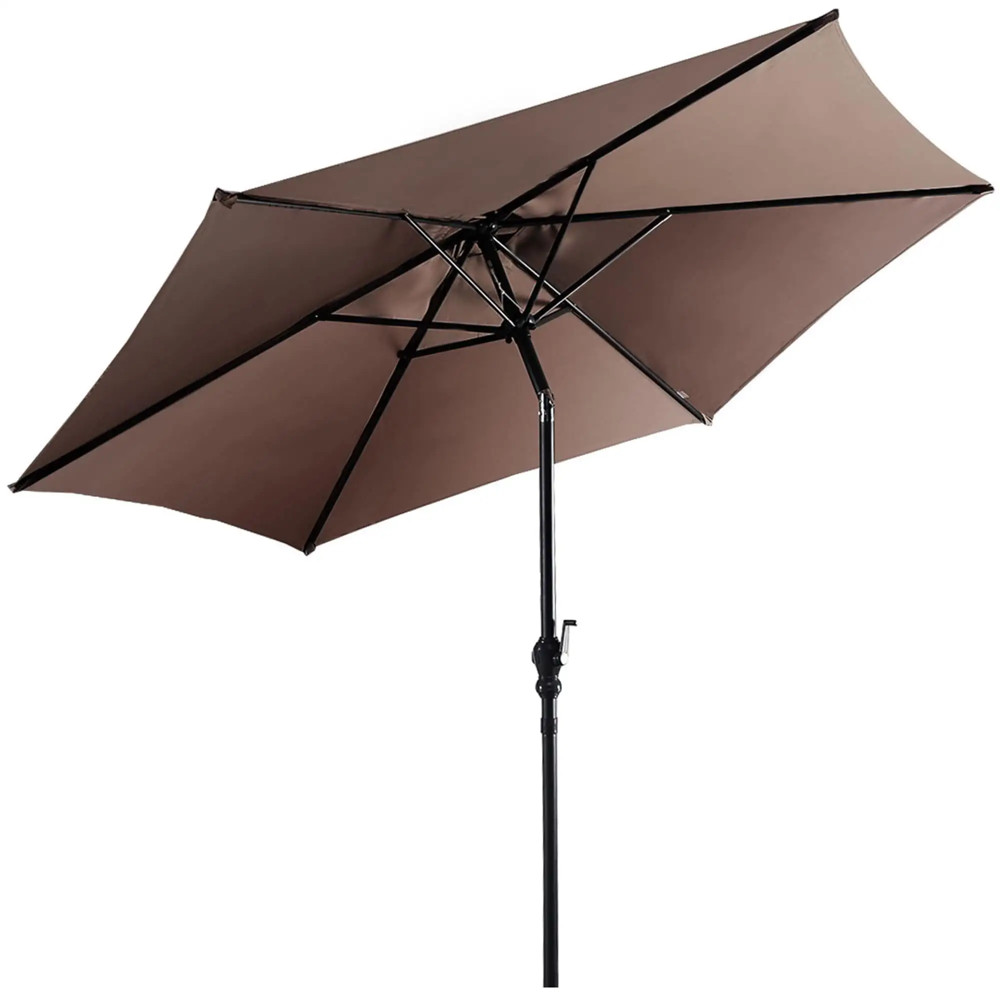 9FT Patio Umbrella Outdoor Yard Garden Tan