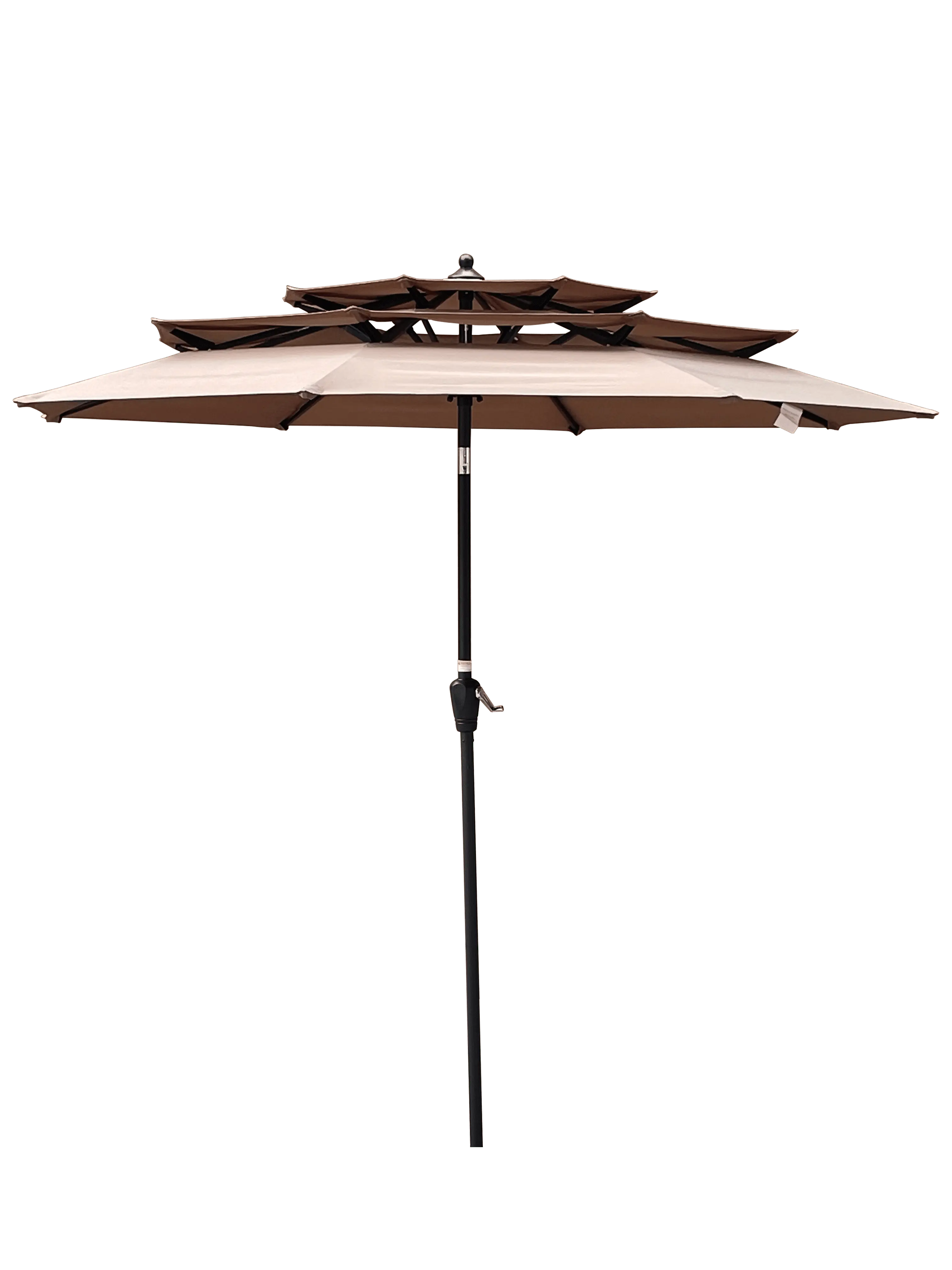 9Ft 3-Tiers Outdoor Patio Umbrella with Crank and tilt and Wind Vents for Garden Deck Backyard Pool Shade Outside Deck Swimming Pool