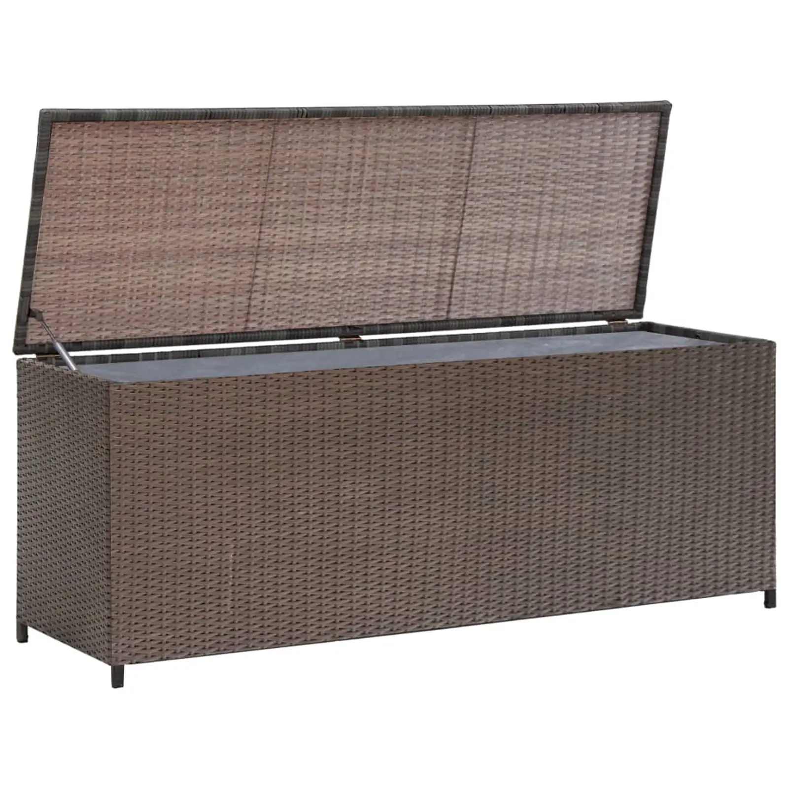 Patio Storage Box Brown 47.2x19.7x23.6 Poly Rattan