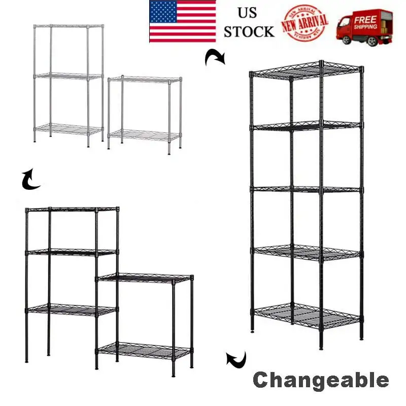 Wire Storage Shelves. 21x11x 59 5 Tier Metal Garage Tower Racks and Shelving. Kitchen Racks Storage Shelves for Garage. Heavy Duty Storage Shelf. Multipurpose Kitchen Storage Racks Shelves