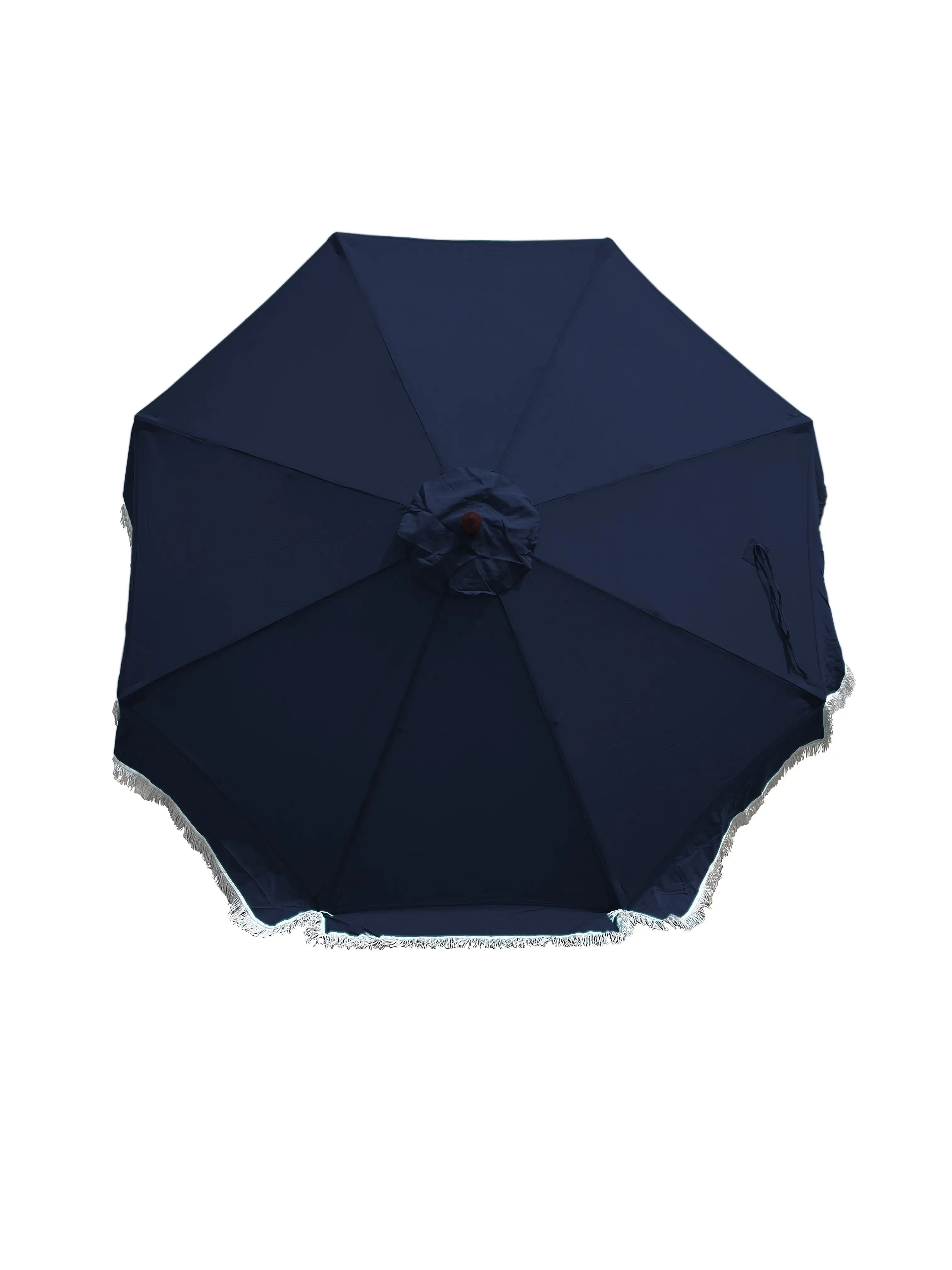 9ft 8 Ribs Replacement Umbrella Canopy w/Fringed Valance in Navy (Canopy Only)