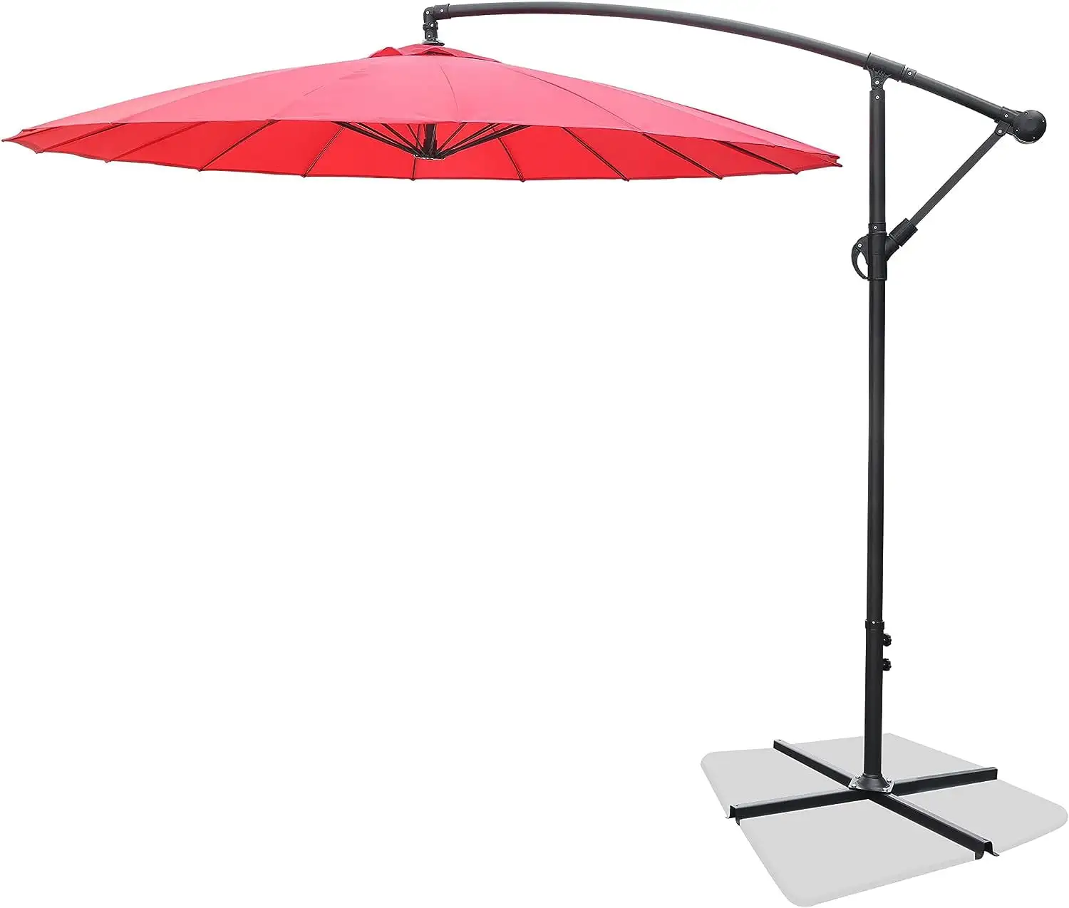 9ft Offset Umbrella Red Umbrellas for Patios Outside Cantilever Outdoor Umbrellas Hanging Market Umbrella with Tilt & Crank. 18 Sturdy Ribs for Deck Backyard Pool. Poolside. Lawn and Garden.Red