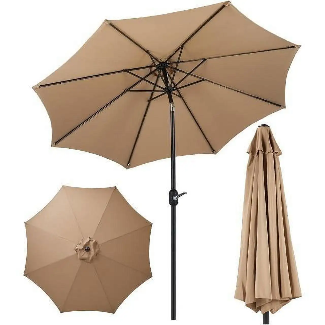 9ft Outdoor Patio Umbrella with Push Button Tilt and Crank Outdoor Yard/market