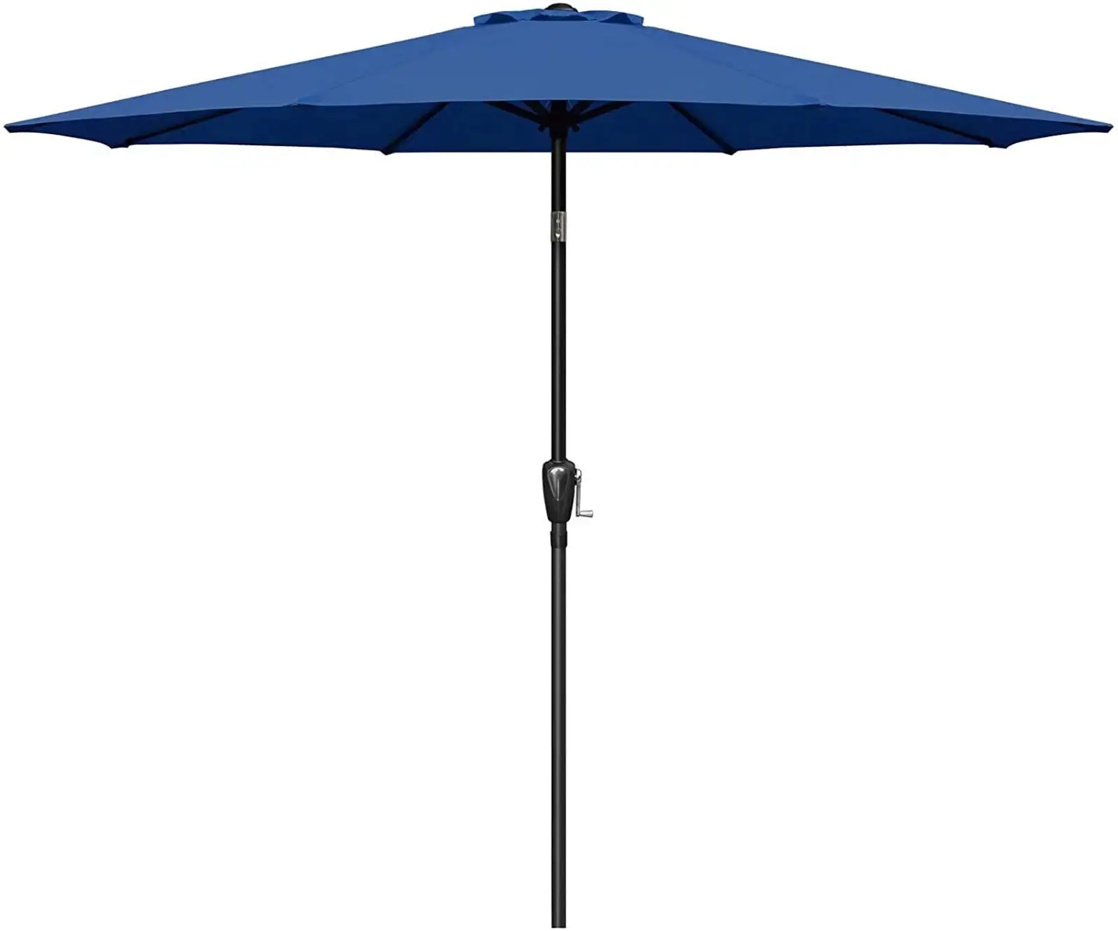 9ft Patio Outdoor Table Market Yard Umbrella with Push Button Tilt/Crank. 8 Sturdy Ribs. Morden Simple Yard Umbrella for Garden. Deck. Backyard. Pool. Blue