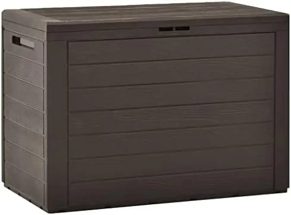 AEFRGHS ??Fast Shipping?? Outdoor Rattan Box All Weather Deck Box for Patio Outdoor Toys and Patio Box Brown 45.7"x17.3"x21.7"