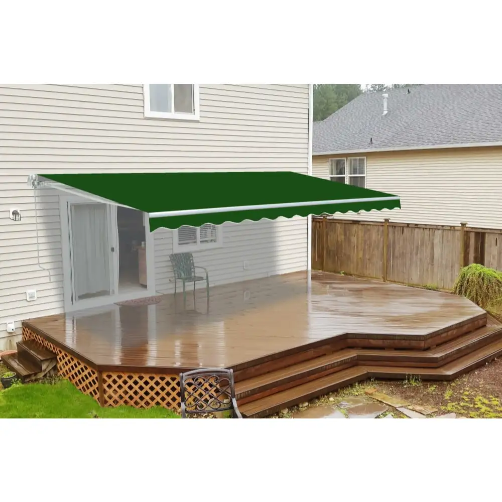 ALEKO 6.5' x 5' Green Motorized Retractable Patio Awning