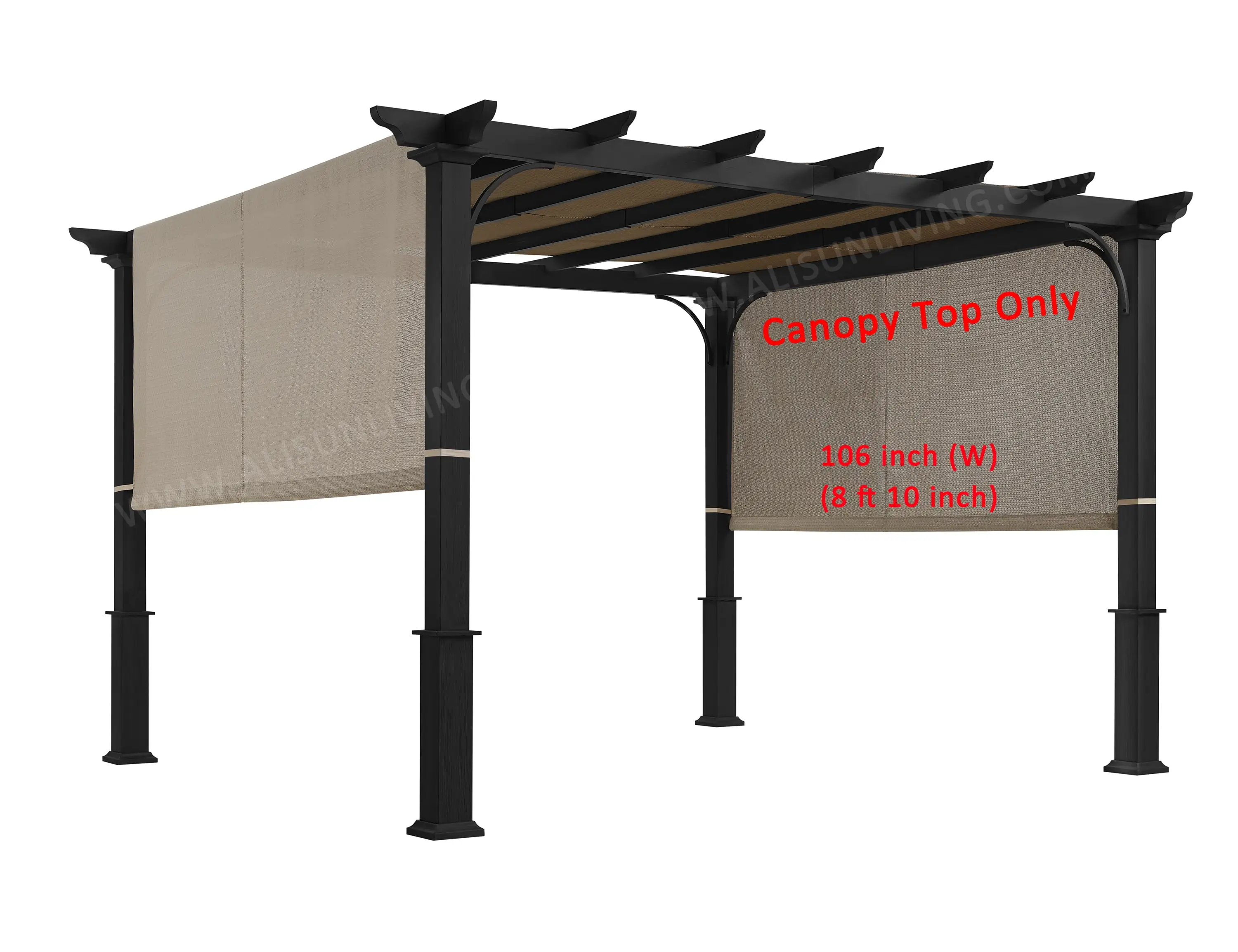 APEX GARDEN Replacement Sling Canopy for 10-ft x 10-ft Pergola (Dimension: 193L x 106W)